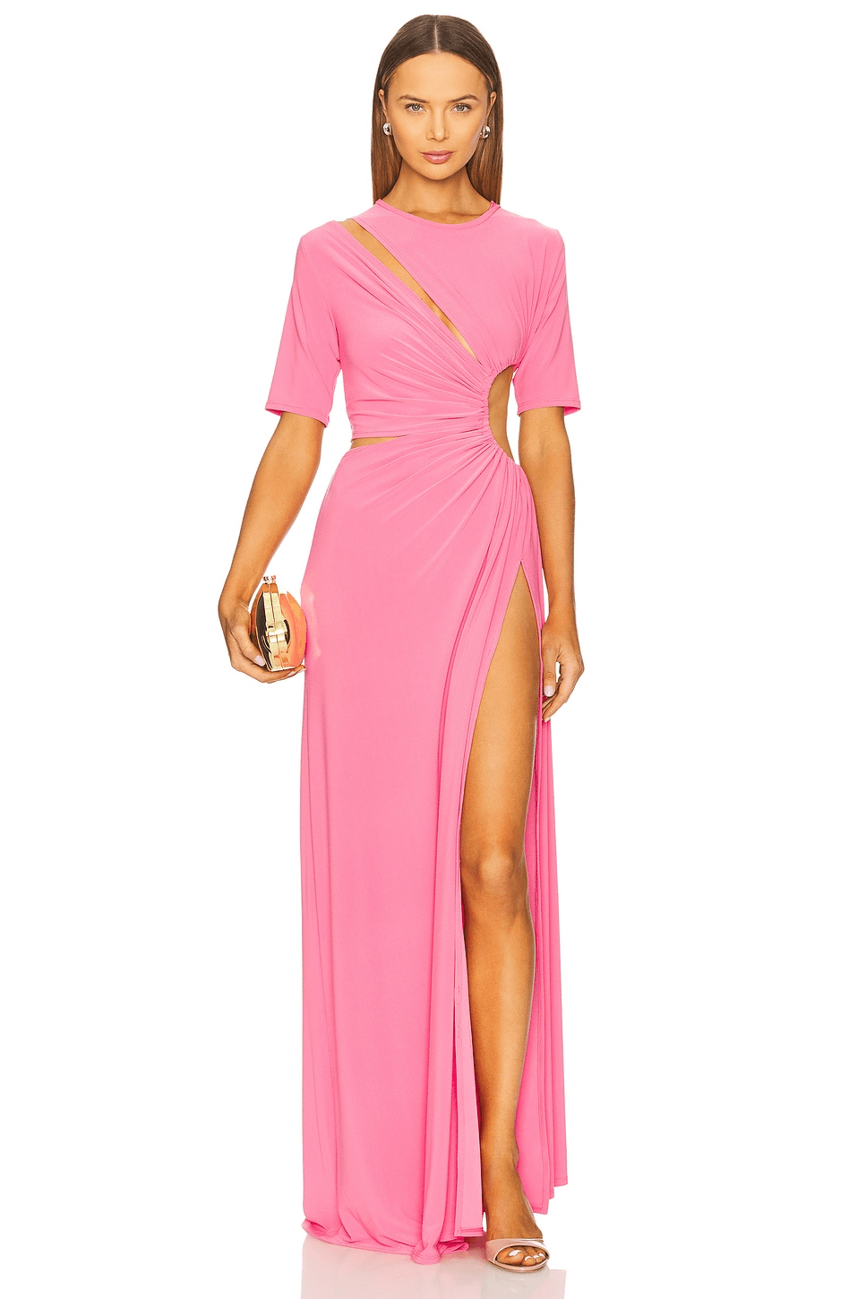 Gathered Slit Maxi Dress - Image 1