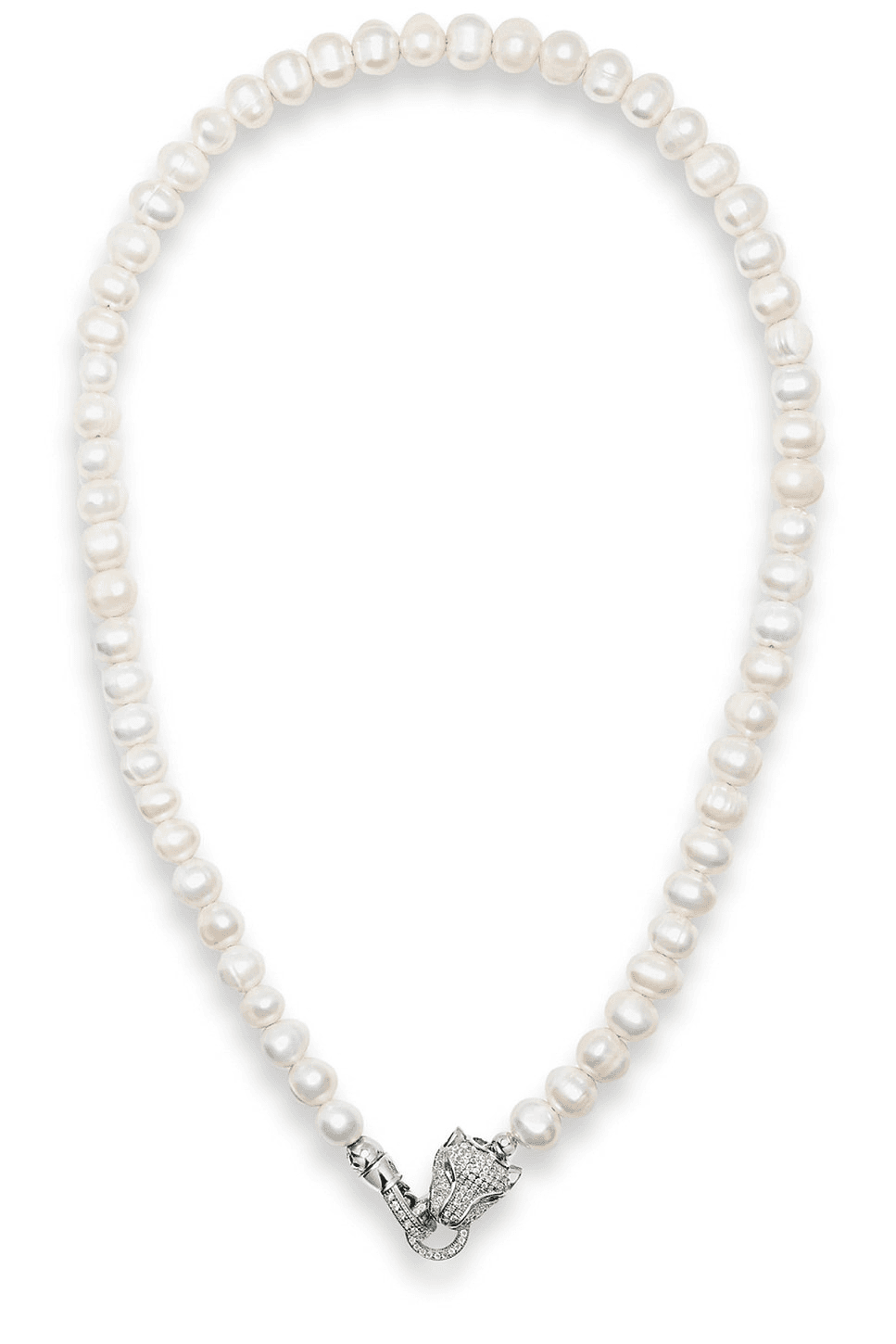 Panther Head Lock Pearl Necklace - Image 1