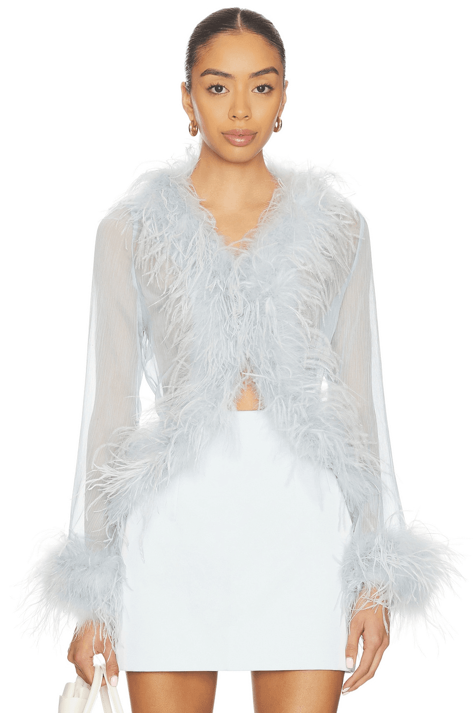 Gigi Sheer Feather Blouse - Image 1