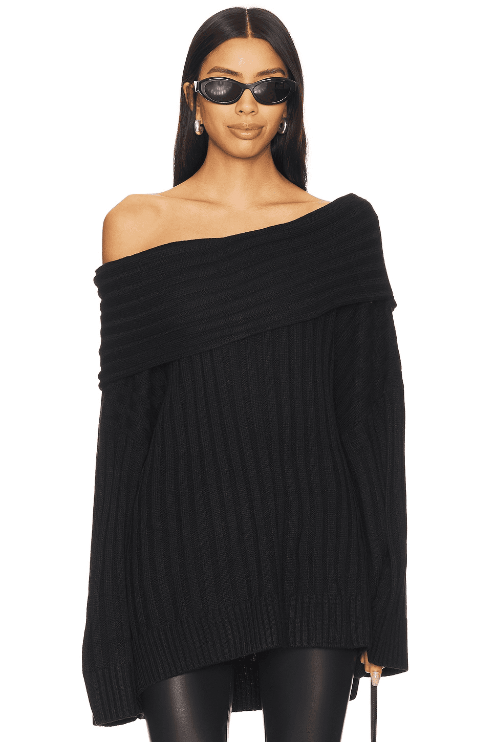 Oversized Off Shoulder Sweater - Image 1
