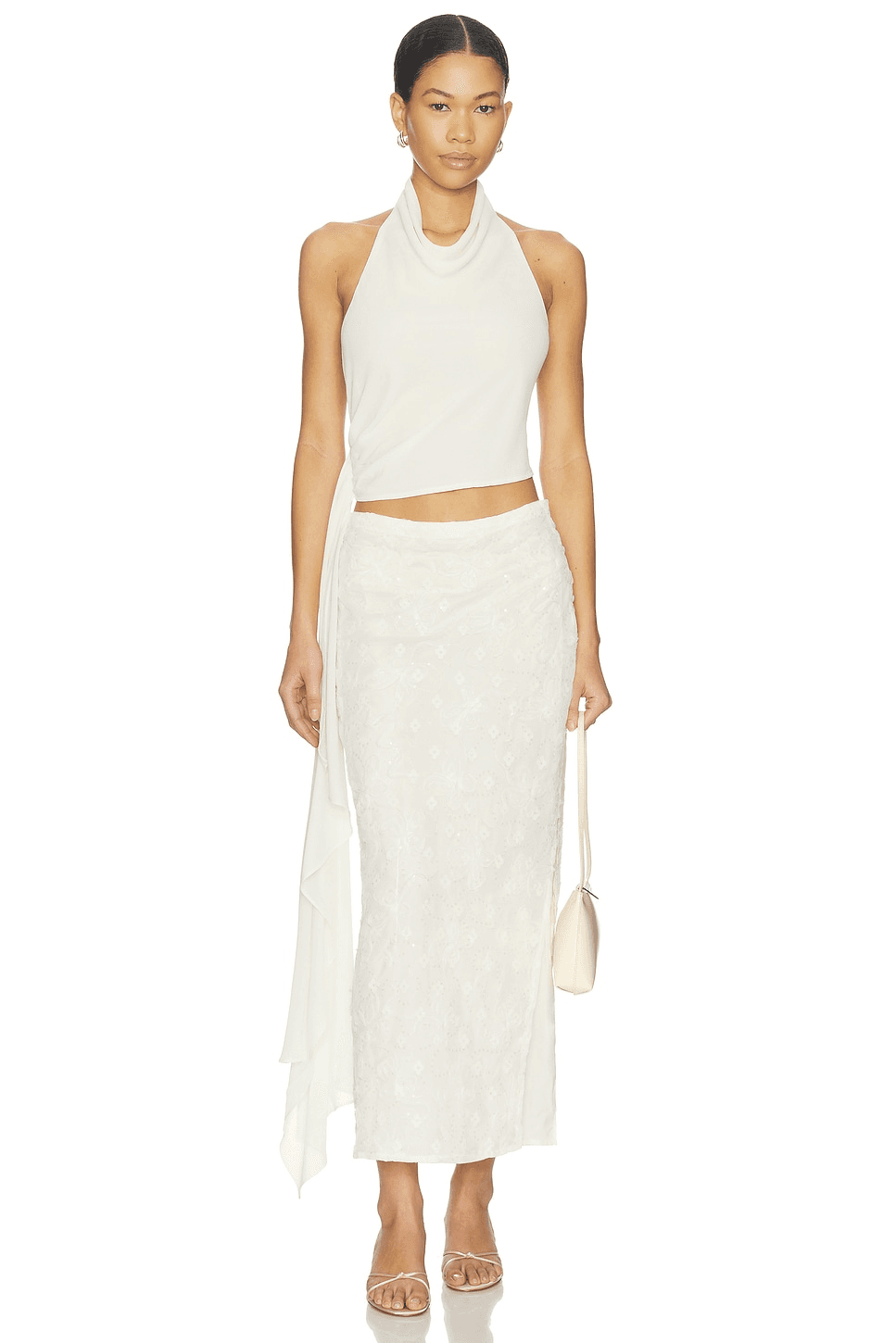 Hailey Cowl Neck Halter Top W/ Drape - Image 1