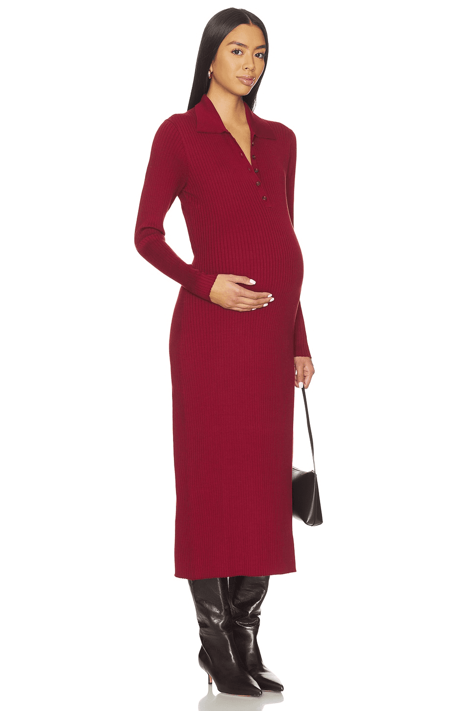 The Averie Polo Rib Sweater Dress - Image 1