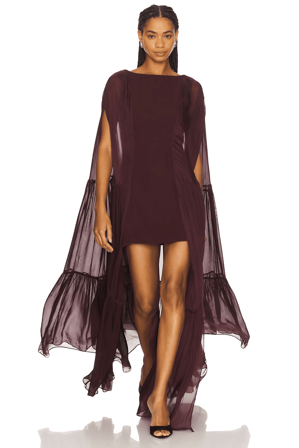 Coralia Gathered Cape Dress - Image 1