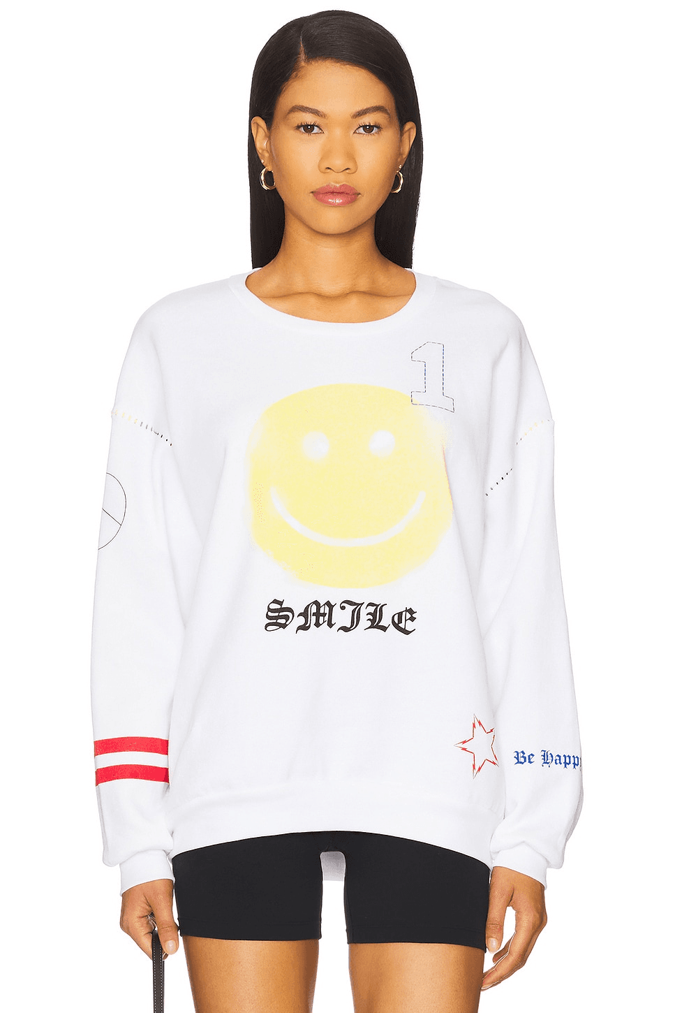 Babbs Spray Happyface Elements Oversized Pullover - Image 1