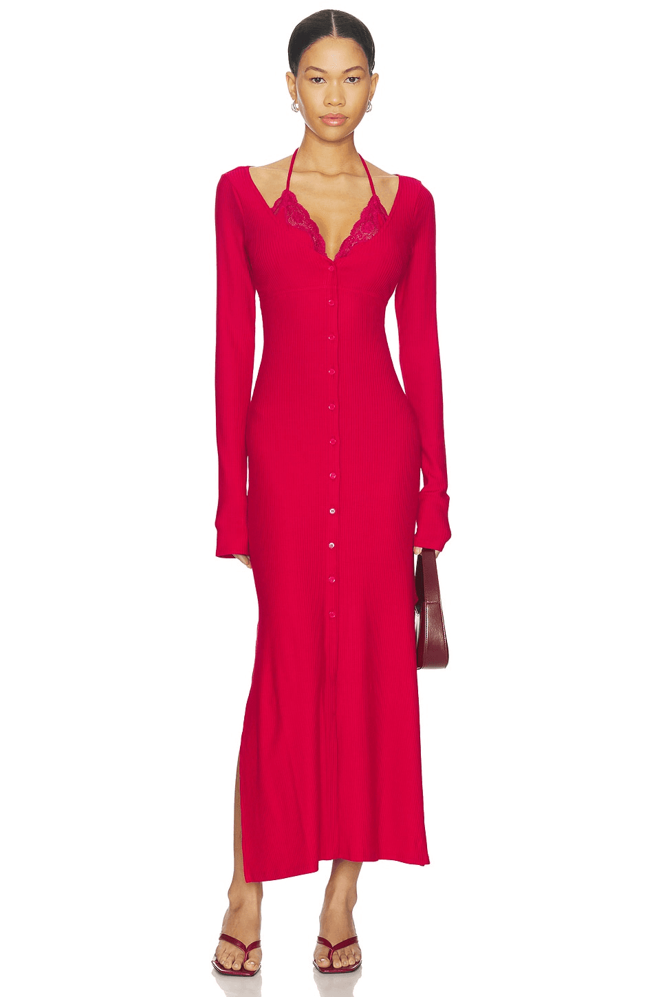 Ribbed Jersey Cardigan Dress - Image 1