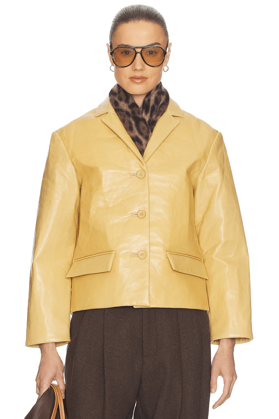 Puffy Leather Jacket - Image 1