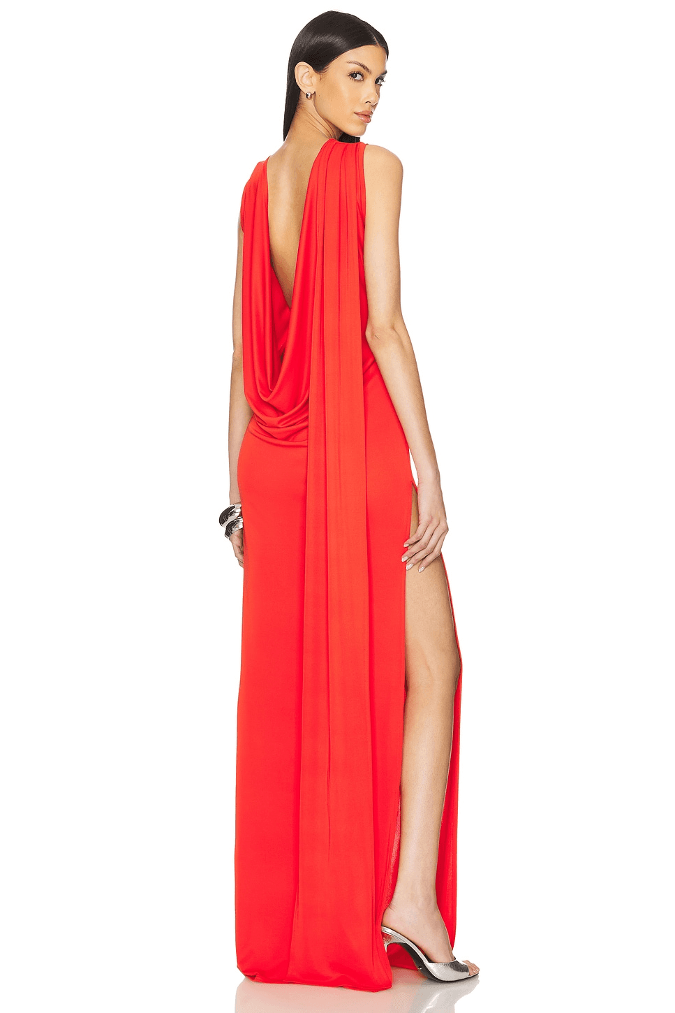Floor Length Cowl Back Dress - Image 1
