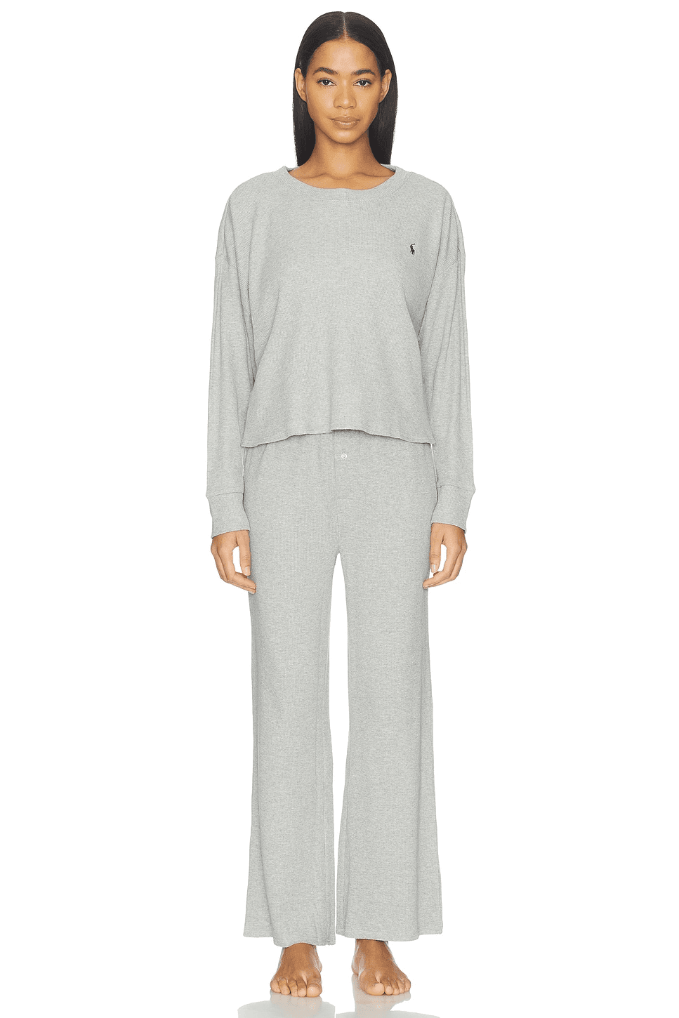 Crew Neck Wide Leg Pant Set - Image 1
