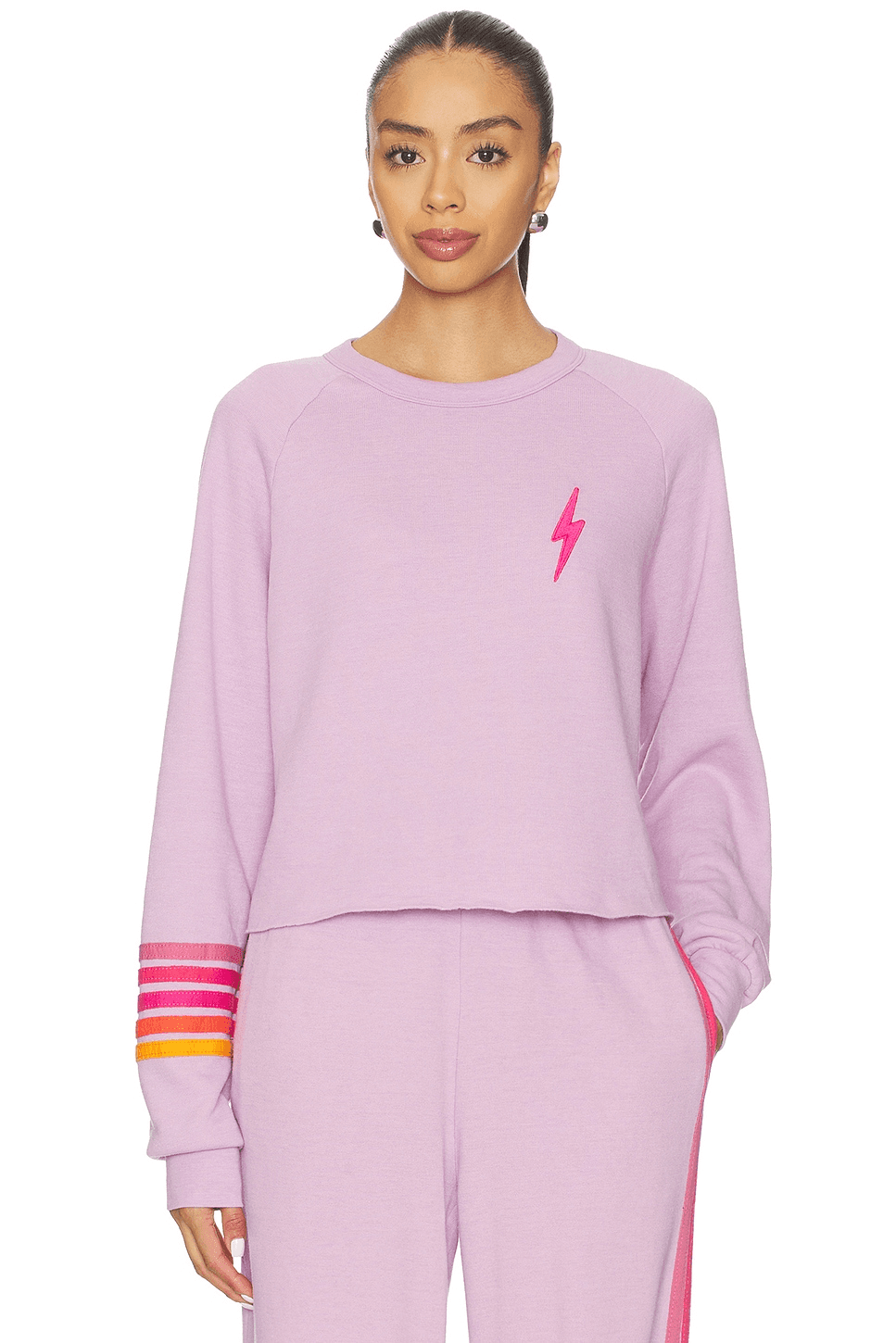 Bolt Rugby Stitch Cropped Crew Sweatshirt - Image 1