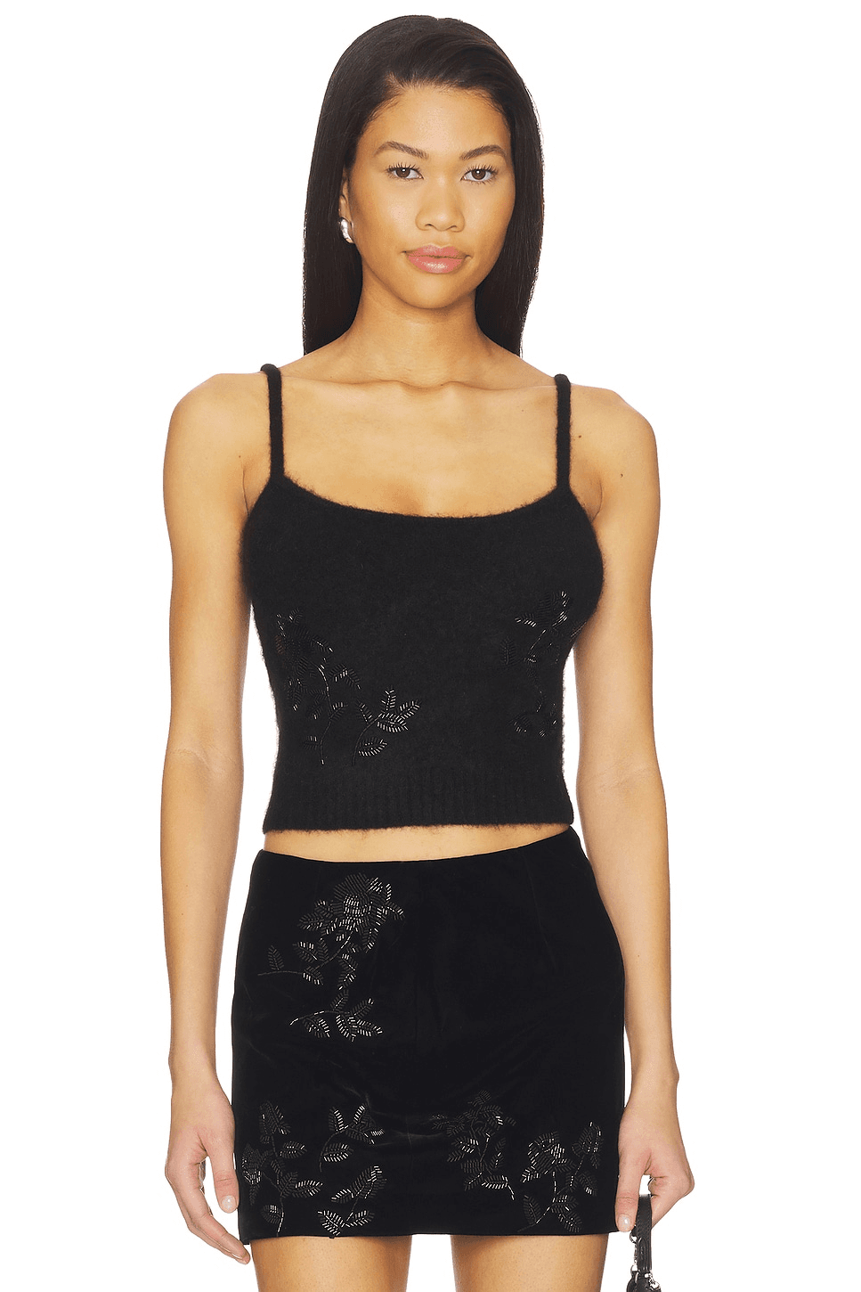 Beaded Mohair Knit Top - Image 1