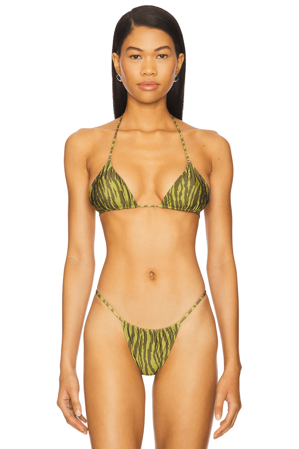 Mary Printed Triangle Bikini Top - Image 1