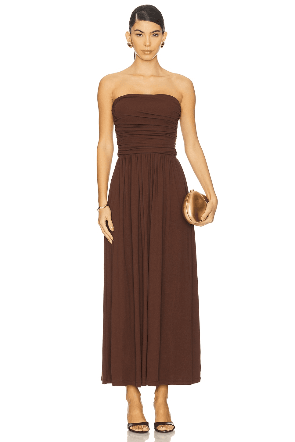 Malone Ruched Strapless Maxi Dress - Image 1