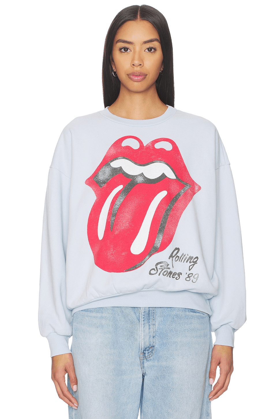 Rolling Stones Big Tongue 89 Oversized Crew Sweatshirt - Image 1