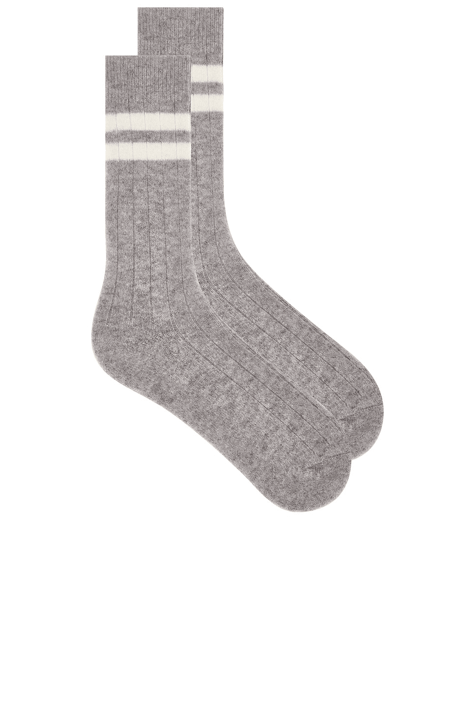 Cashmere Ribbed Striped Socks - Image 1