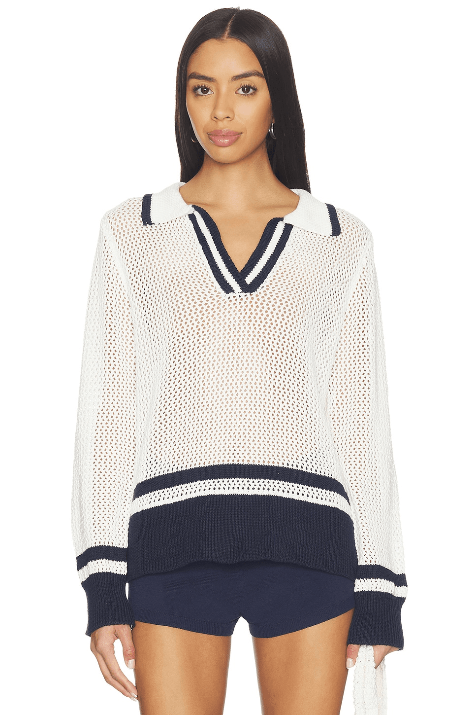 Polo Mix Stitch Sweater - Image 1