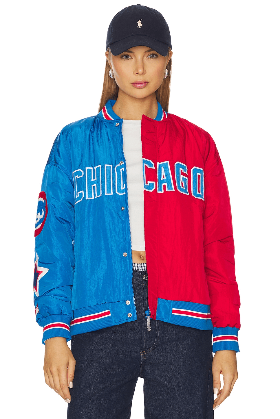 x REVOLVE Chicago Cubs Multi Logo Bomber - Image 1