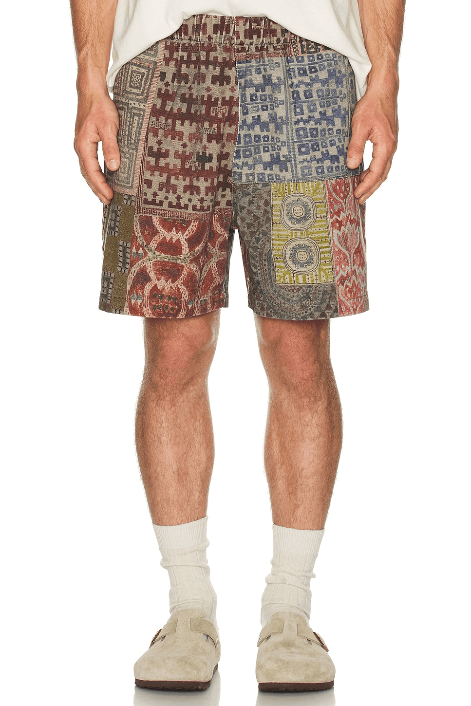 Found Watercolor Mosaic Work Shorts - Image 1