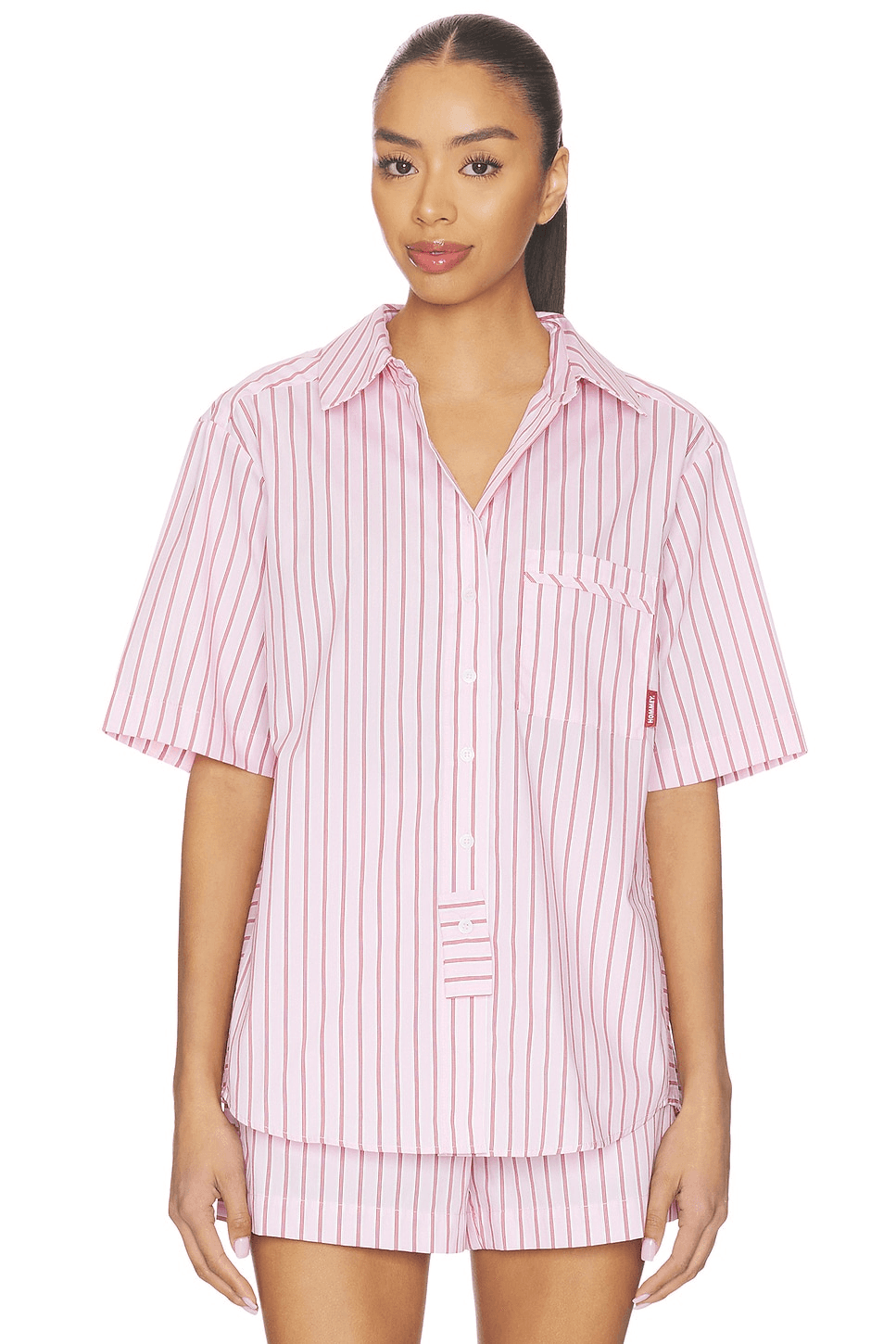 Stripe Pajama Short Sleeve Shirt - Image 1