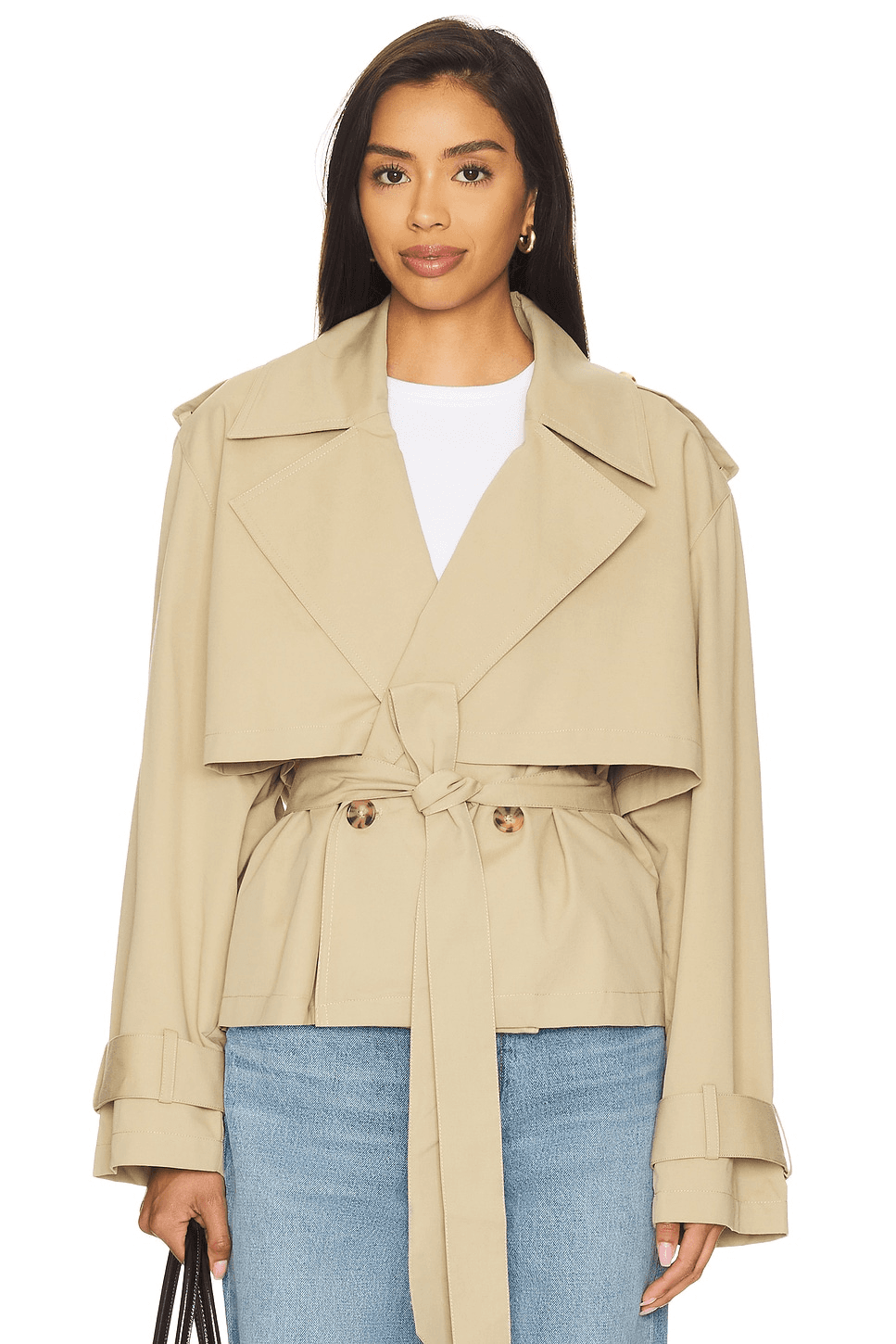 Liz Cropped Trench Coat - Image 1