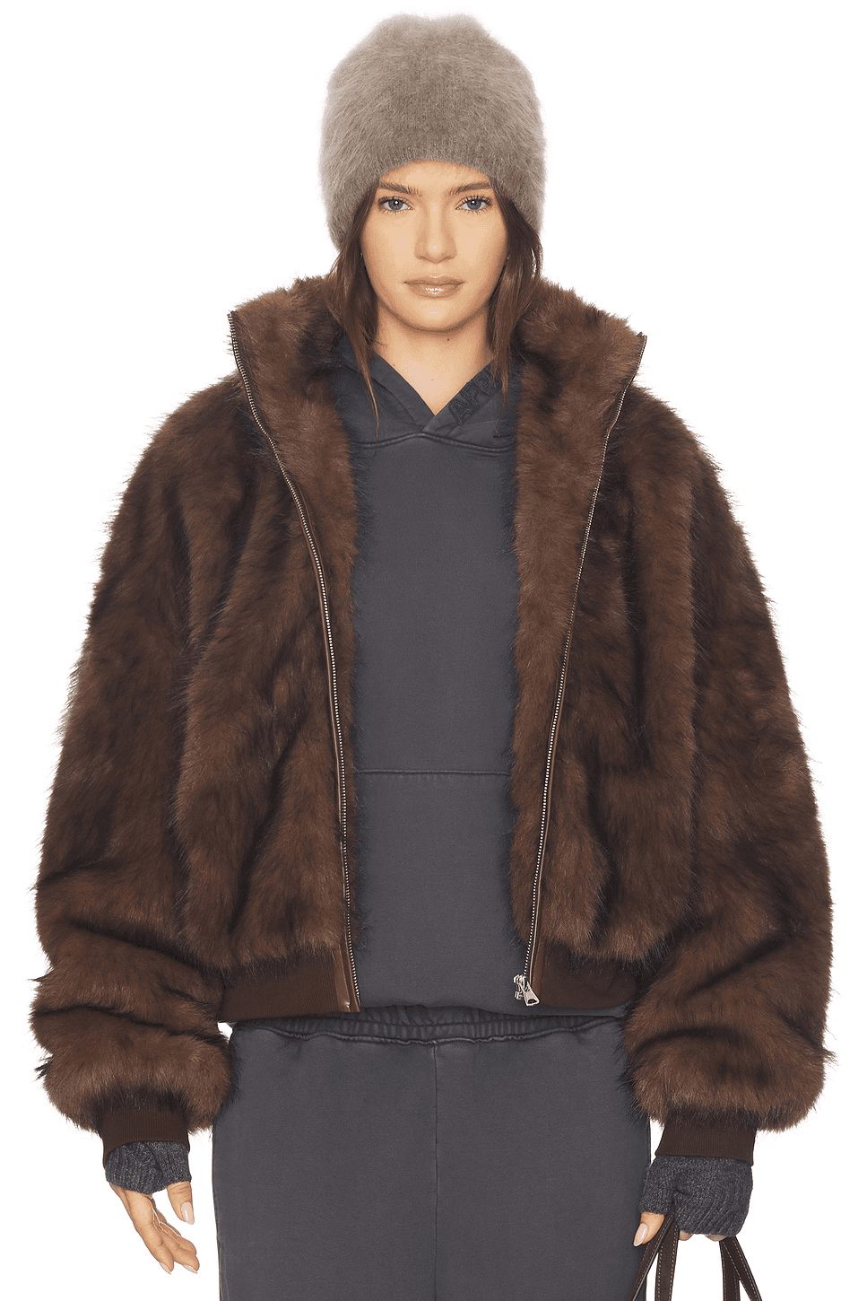 Hooded Fur Coat - Image 1