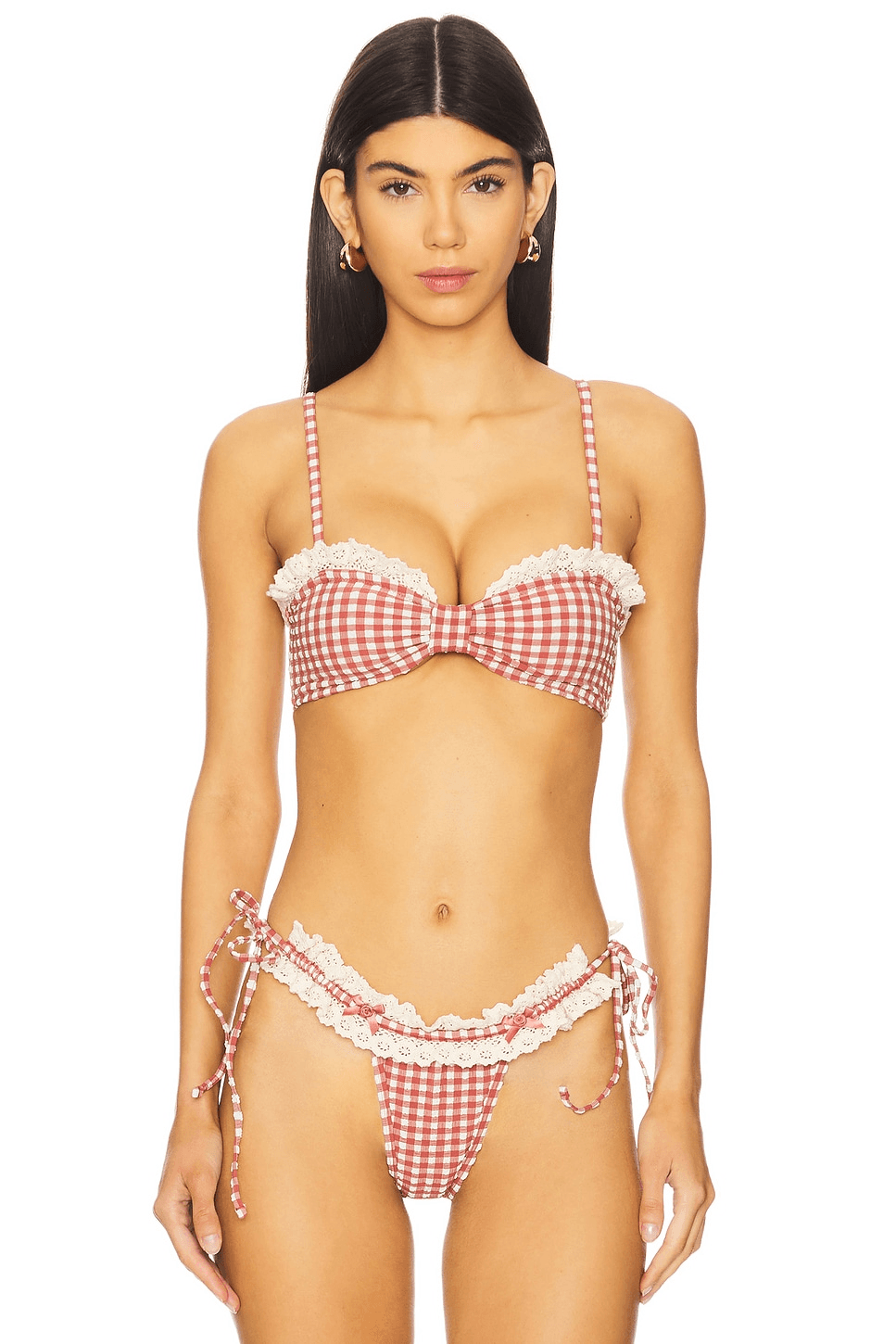 Gingham Bandeau Bikini Top - Image 1