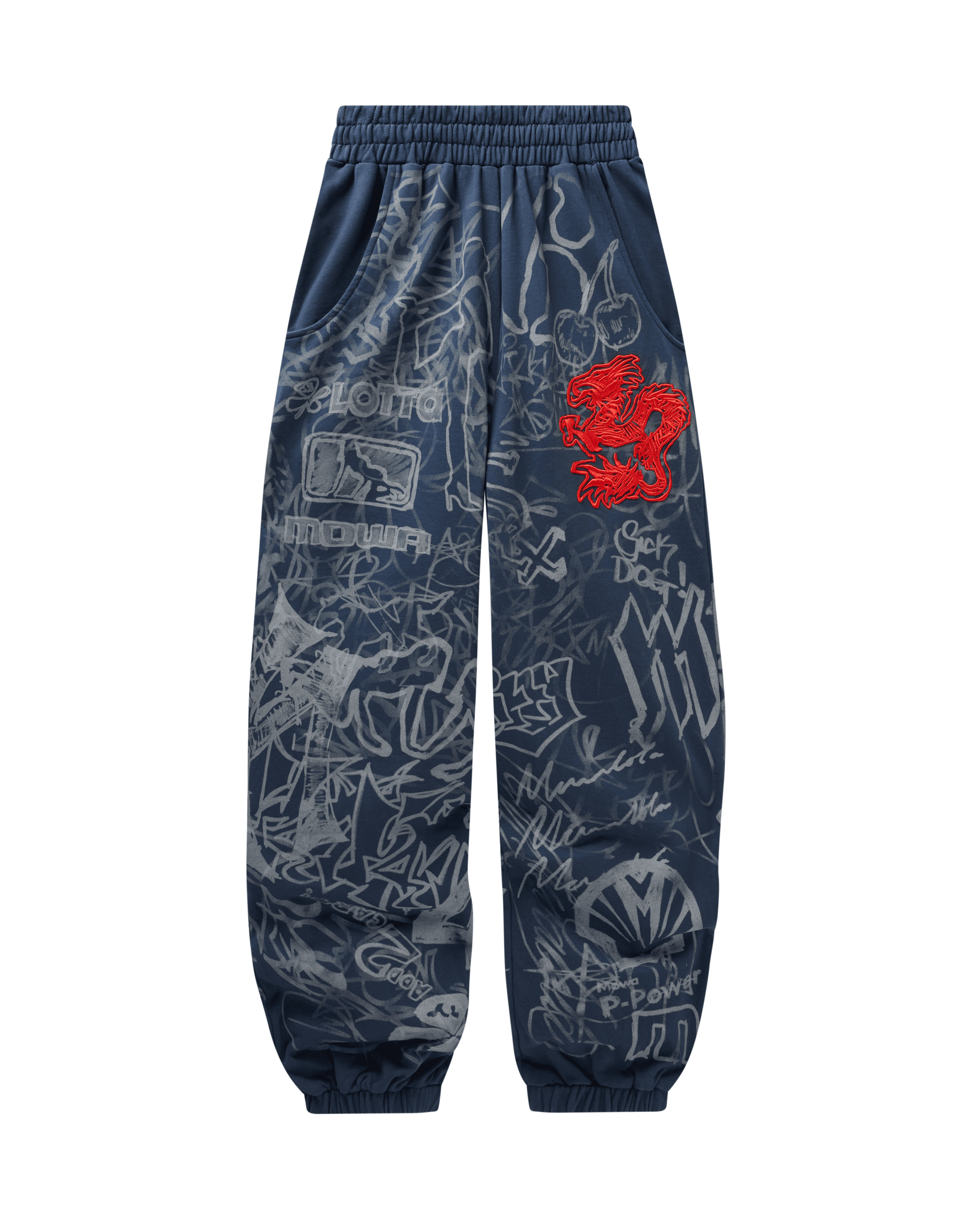GRAFFITI TRACK PANTS NAVY - Image 1