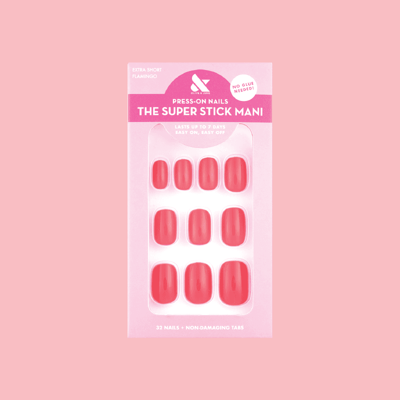 Flamingo | Extra Short | Squoval - Tab Press-On - Image 1