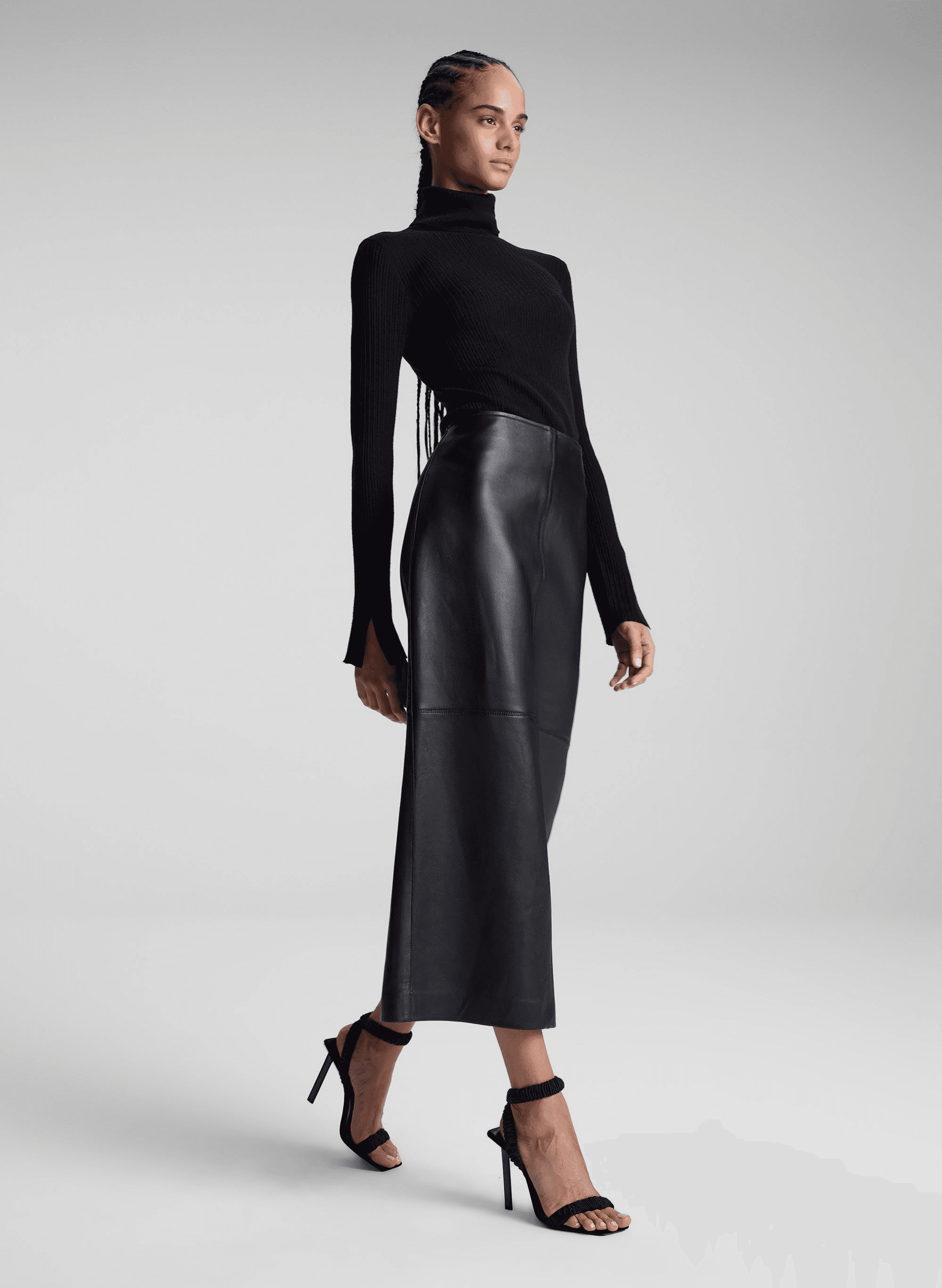 Marta Leather Midi Skirt - Image 1