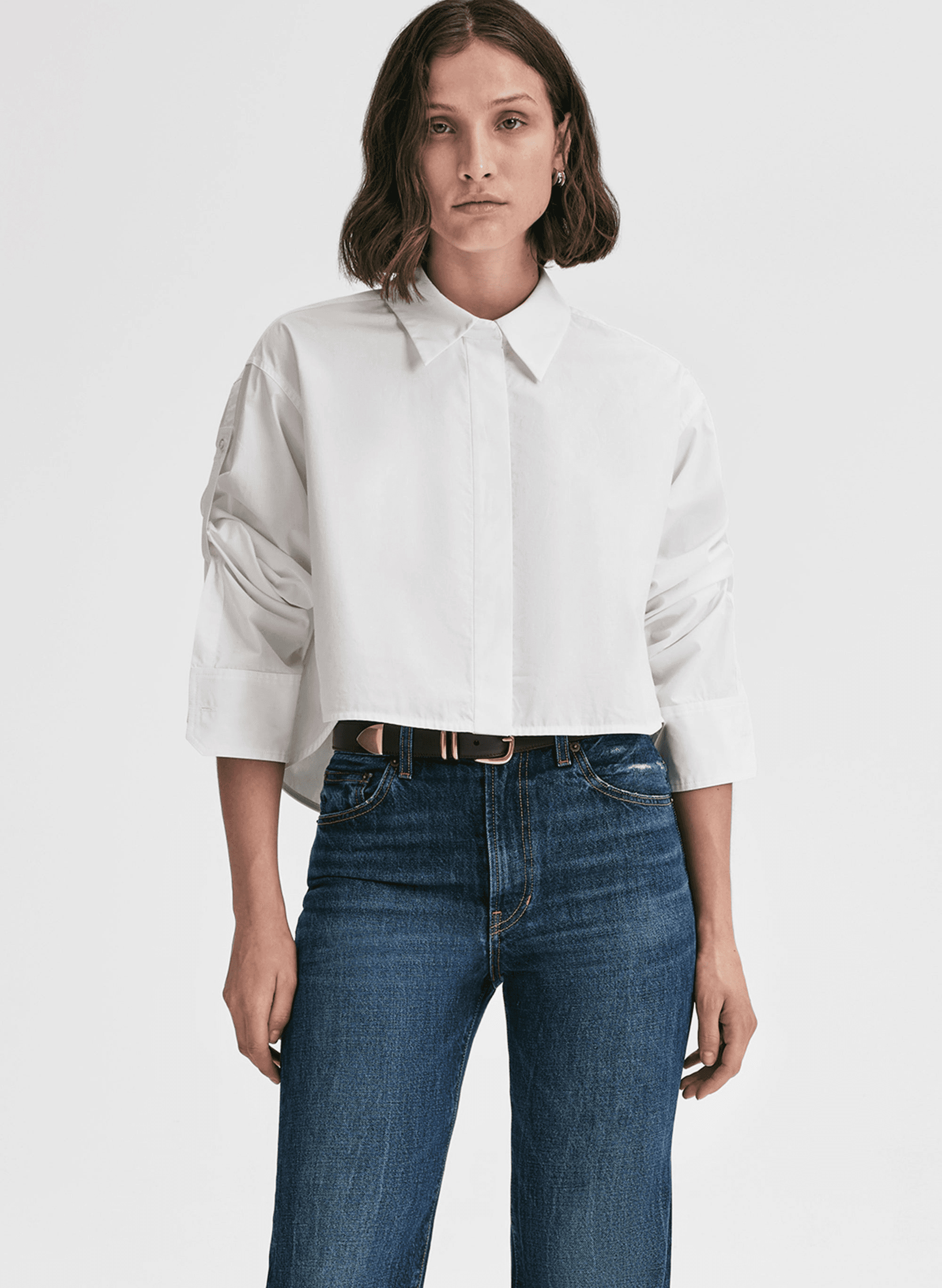 Maude Cropped Cotton Shirt - Image 1