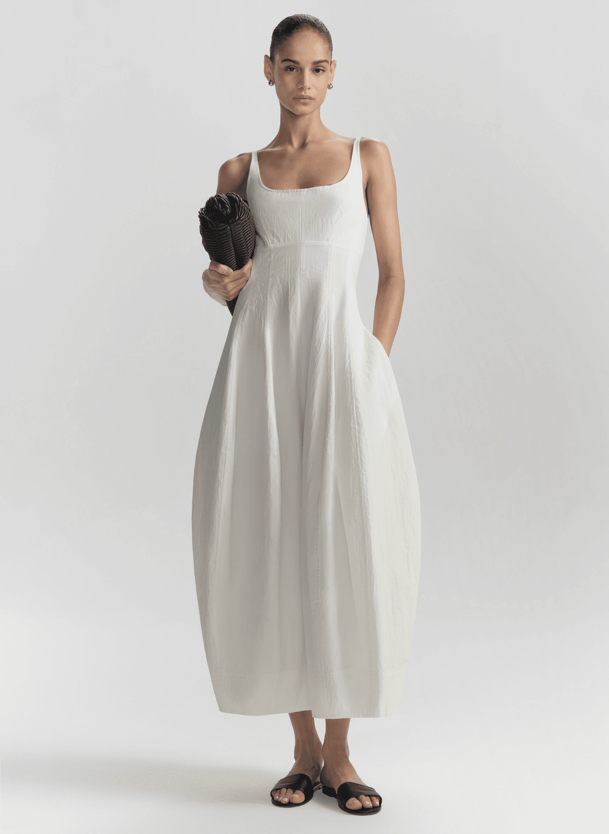 Nina Cotton Nylon Midi Dress - Image 1