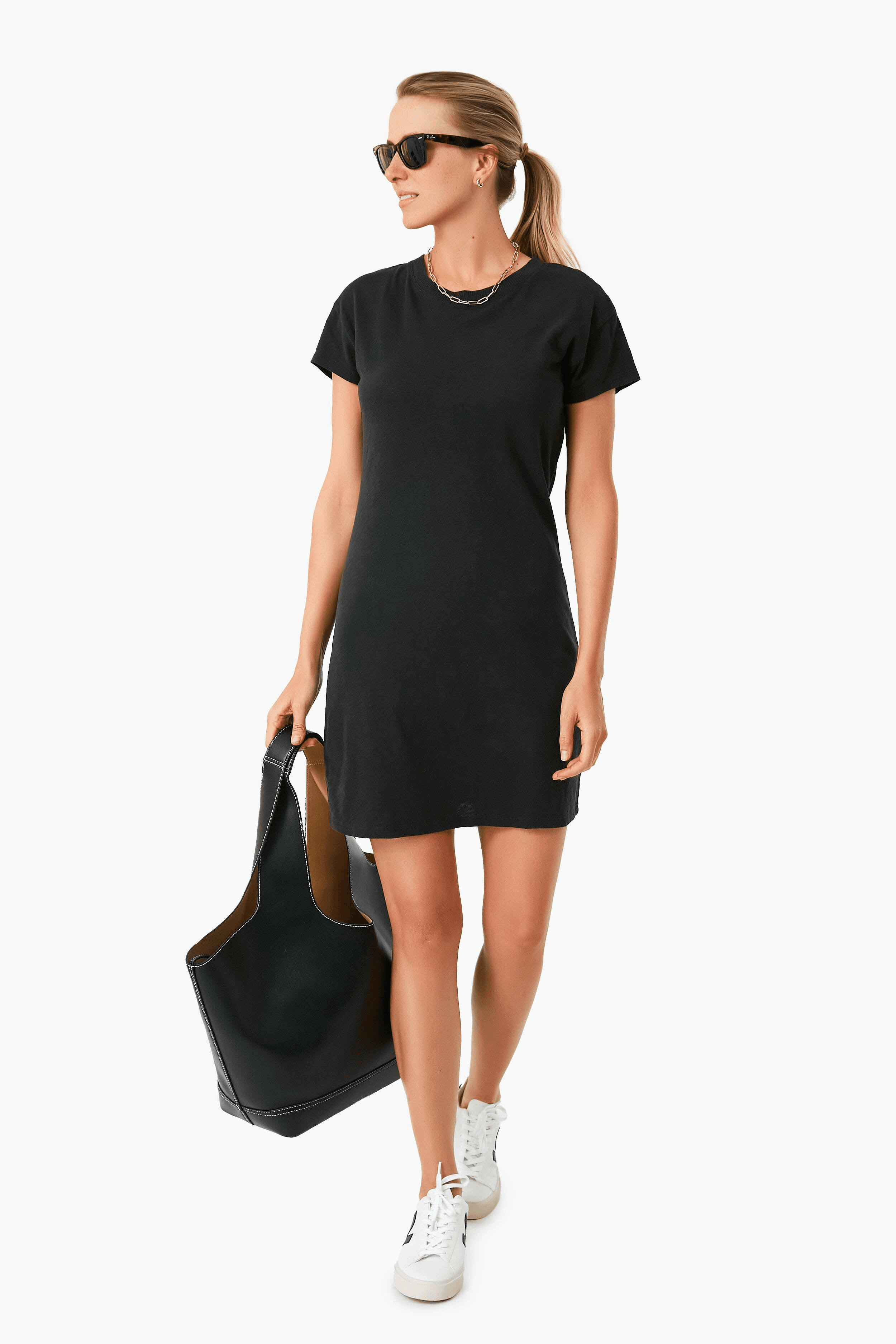 Modern Slub Tee Dress - Image 1