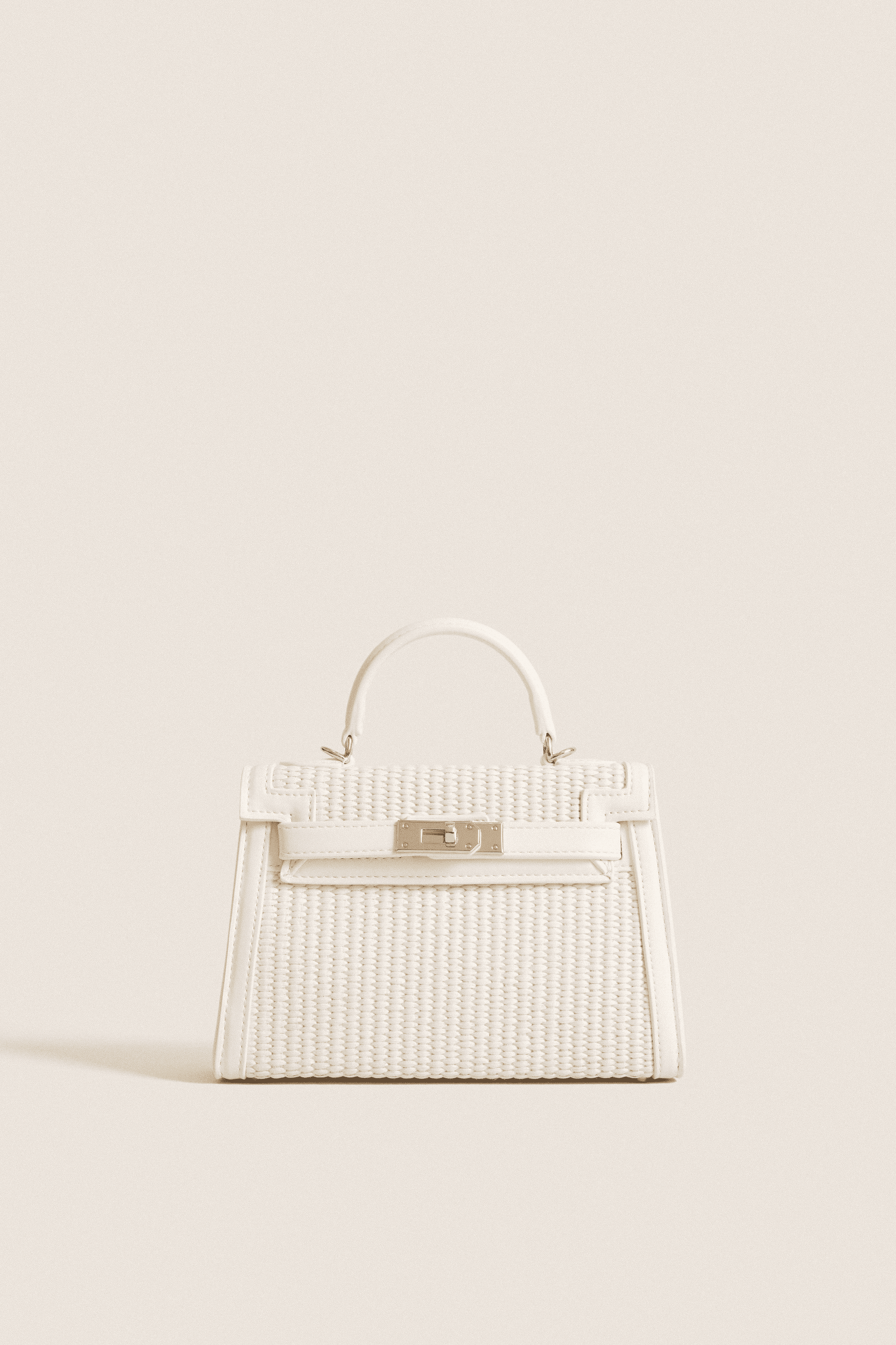 Cream Hariette Raffia Handle Bag - Image 1