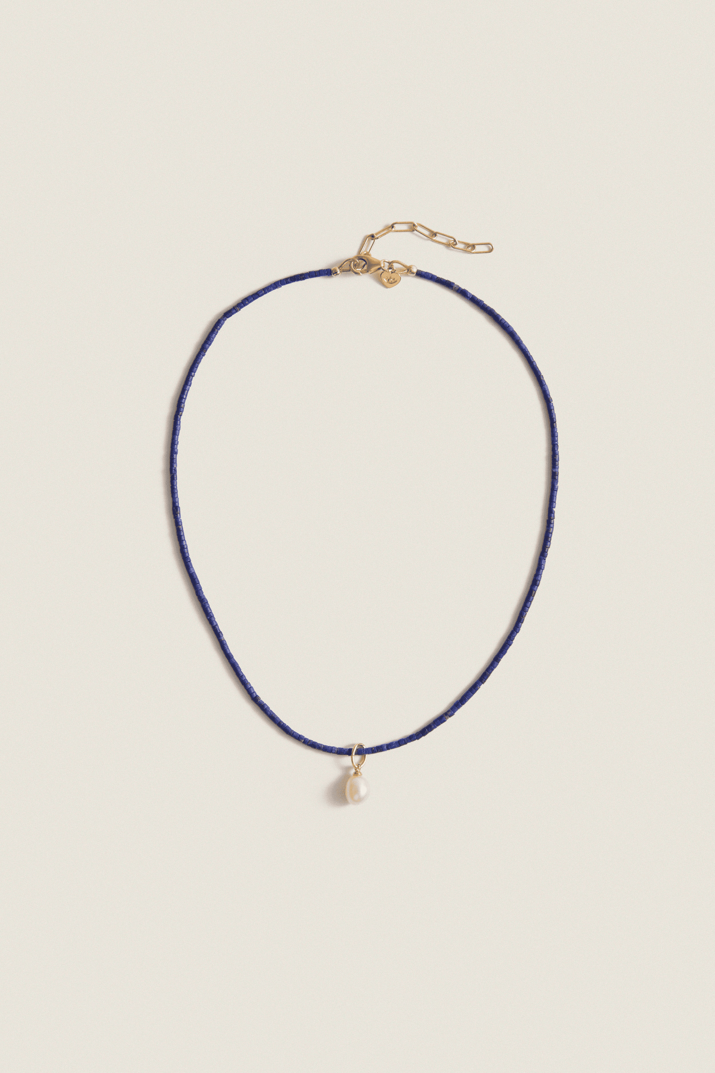 Teeny Gemstone Necklace with Cloud Pearl Charm - Image 1
