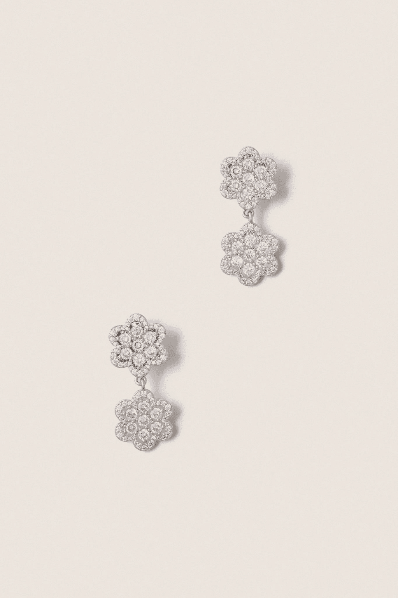 Delphine Pave Double Drop Earrings - Image 1