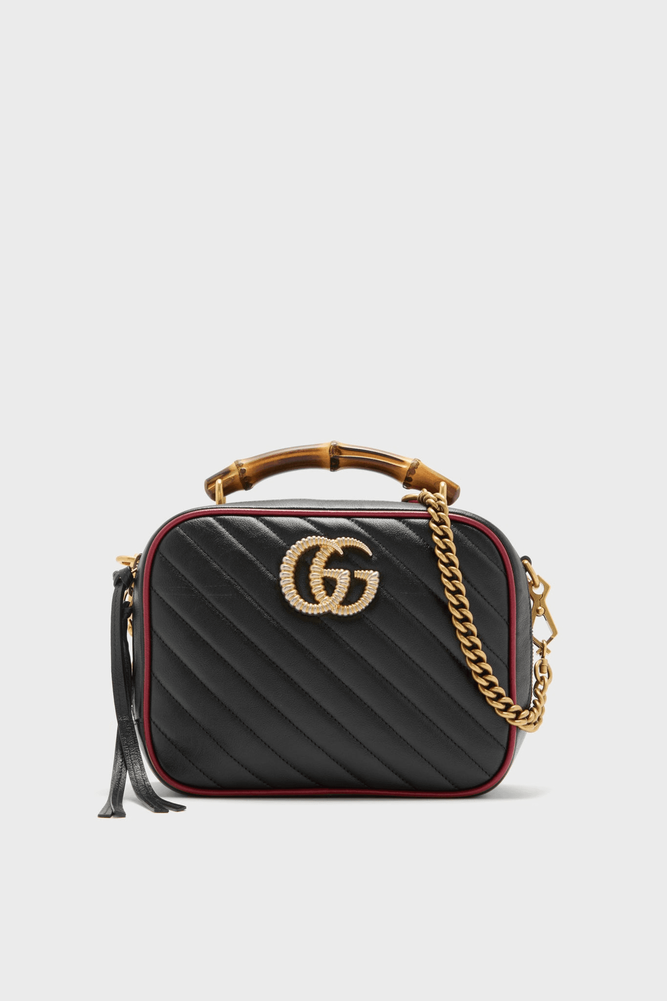 Gucci Quilted Marmont Bamboo Handle Camera Bag - Image 1