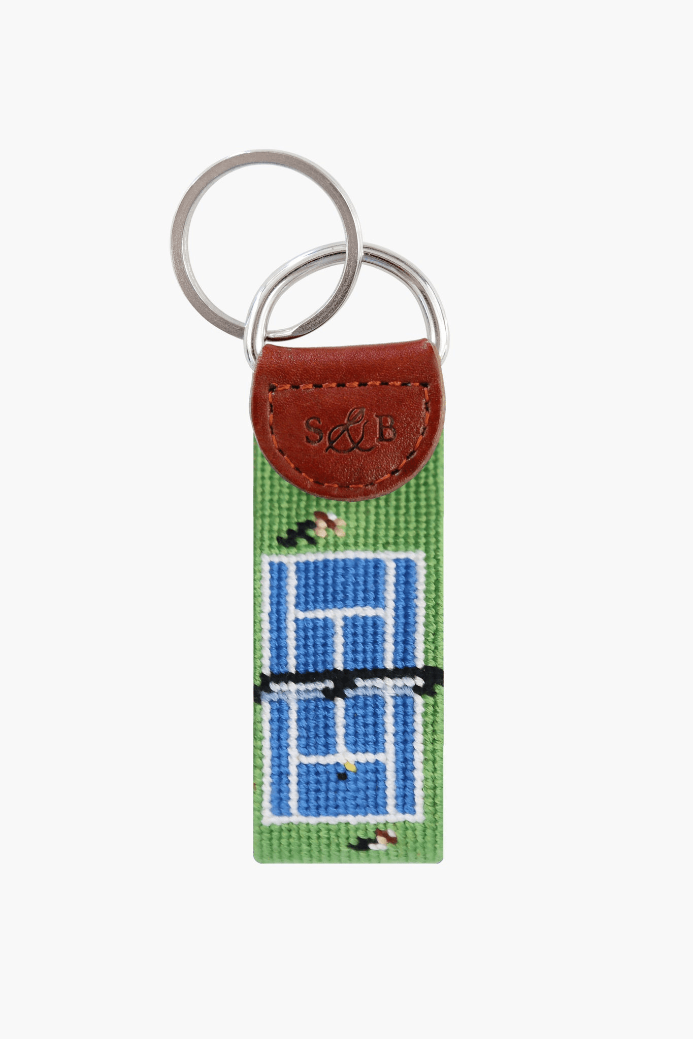 Tennis Overhead Needlepoint Key Fob - Image 1