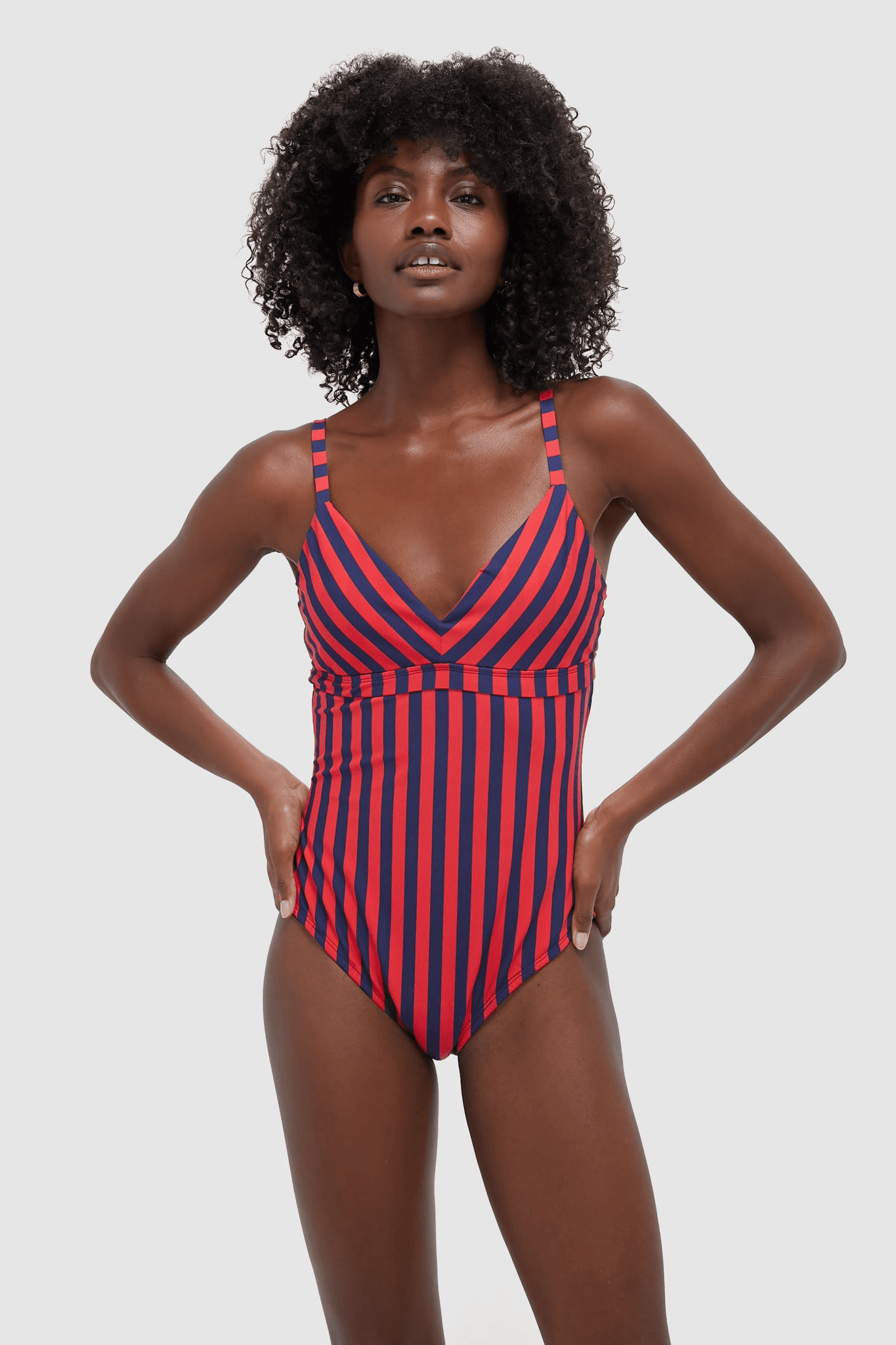 Striped Dreamsculpt Push-Up Plunge One Piece - Image 1