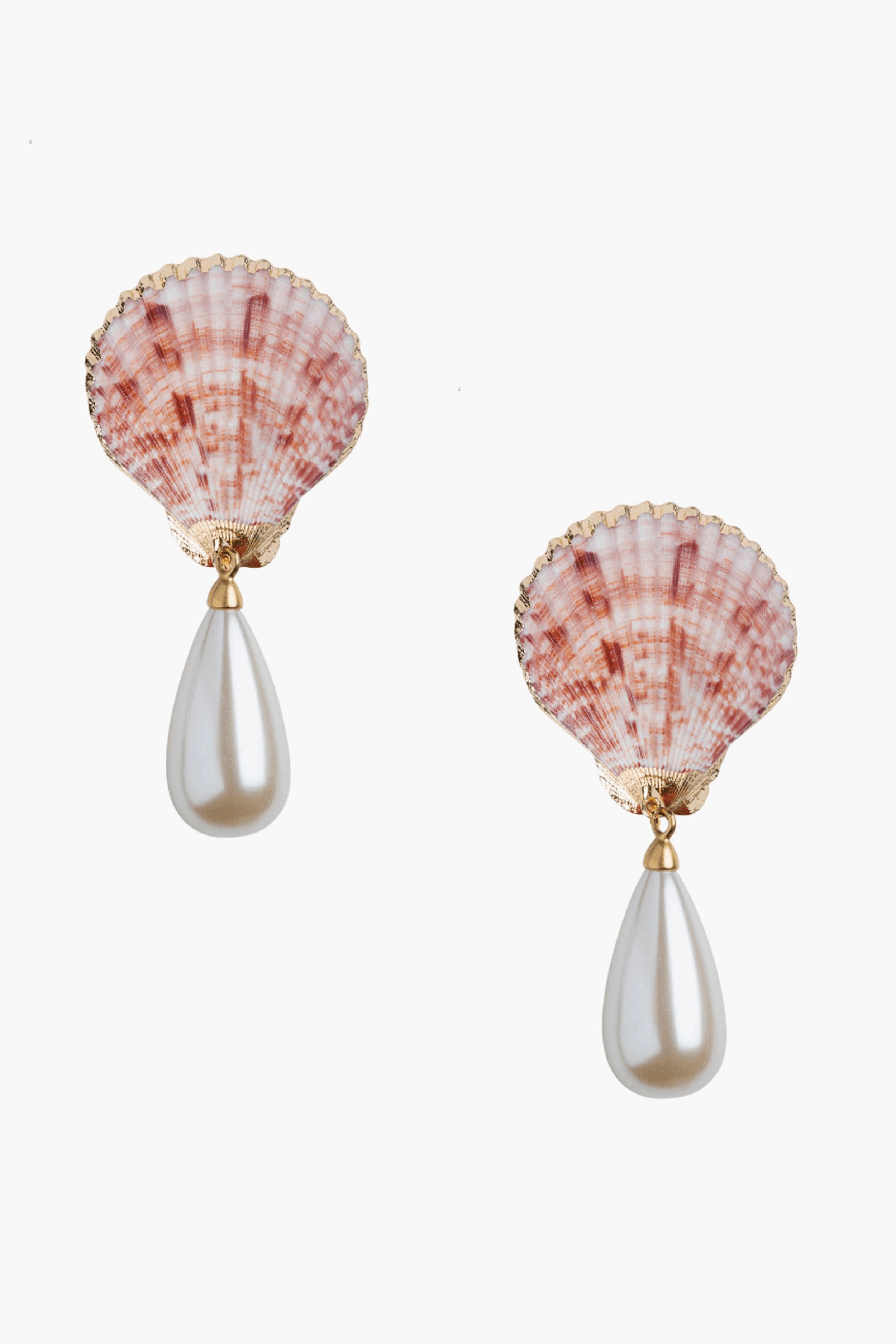 Capri Shell Pearl Drops Earrings - Image 1