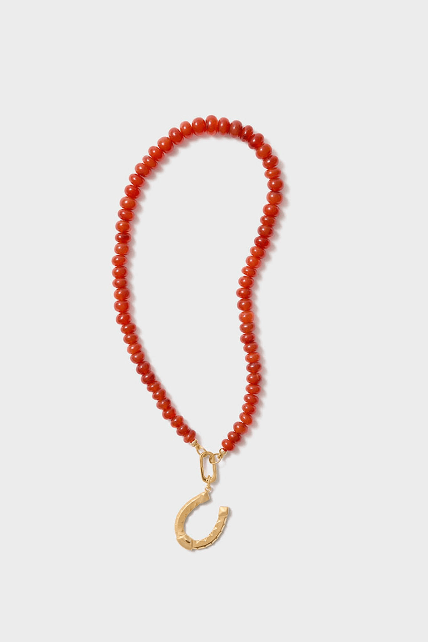 Exclusive Red Carnelian Gemstone Necklace with Horseshoe Charm - Image 1