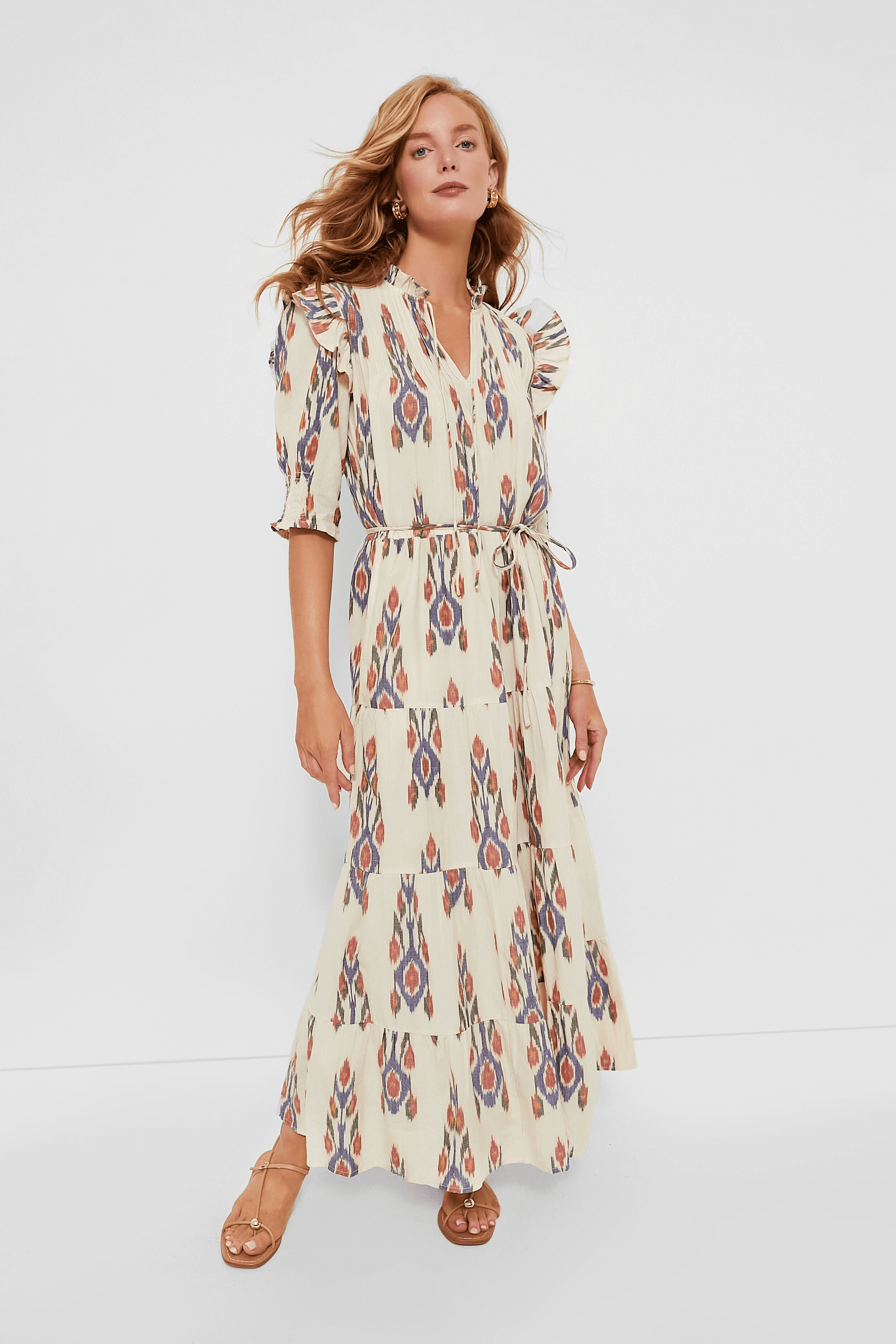 Cinched Pintuck Maxi Dress - Image 1