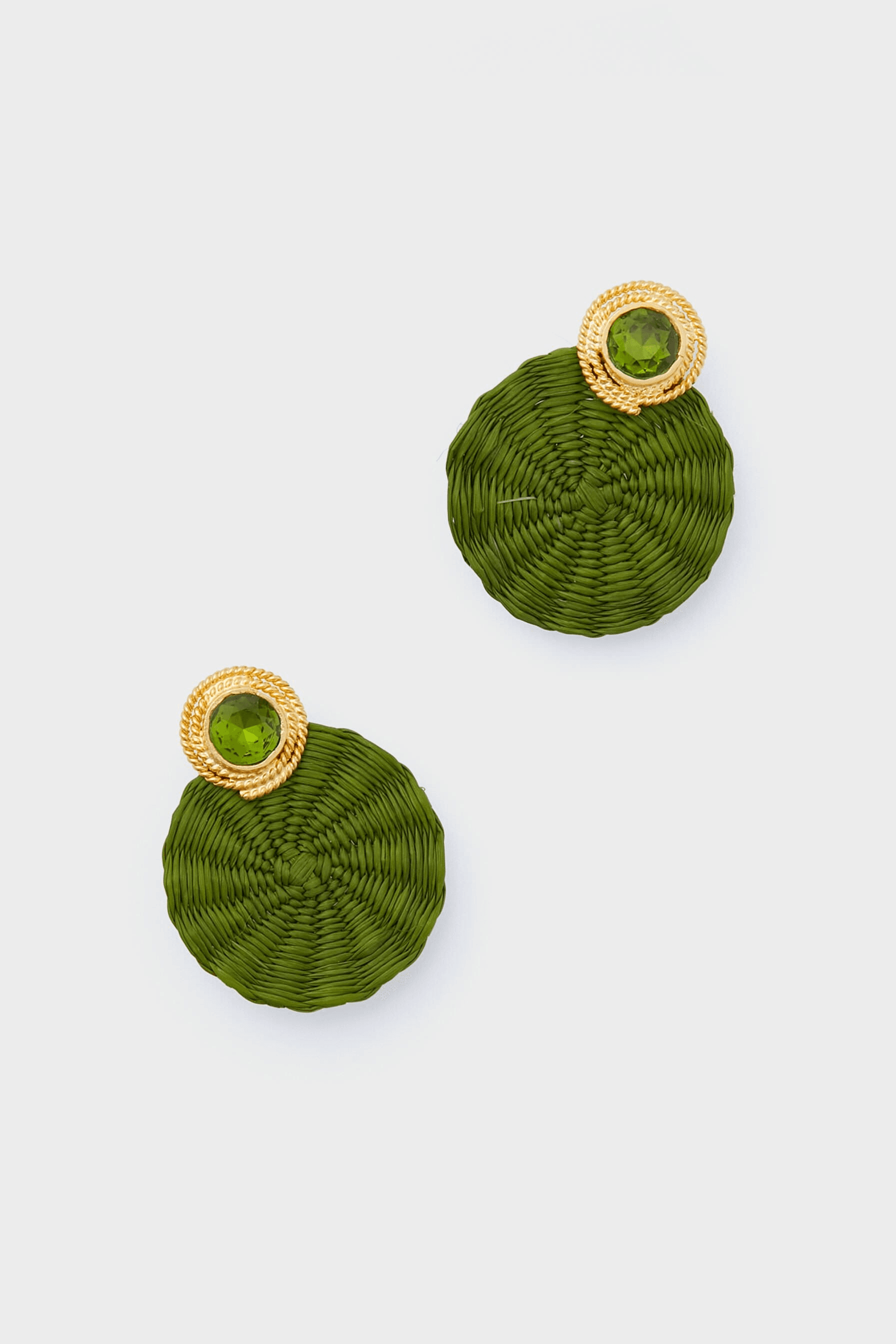 Olive Green Iraca Dulcinea Studs - Image 1
