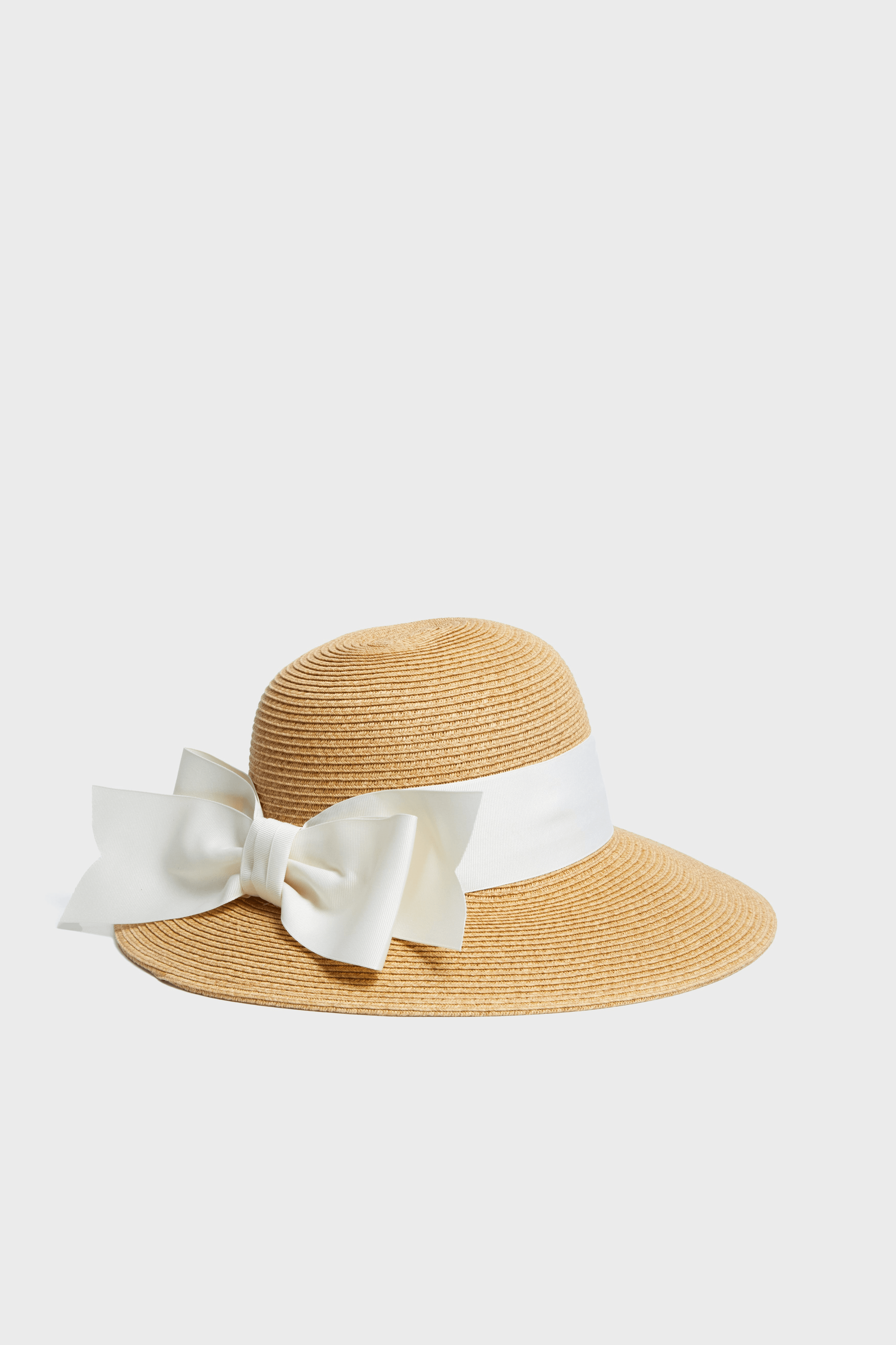 Exclusive Cream Packable Wide Bow Sunhat - Image 1