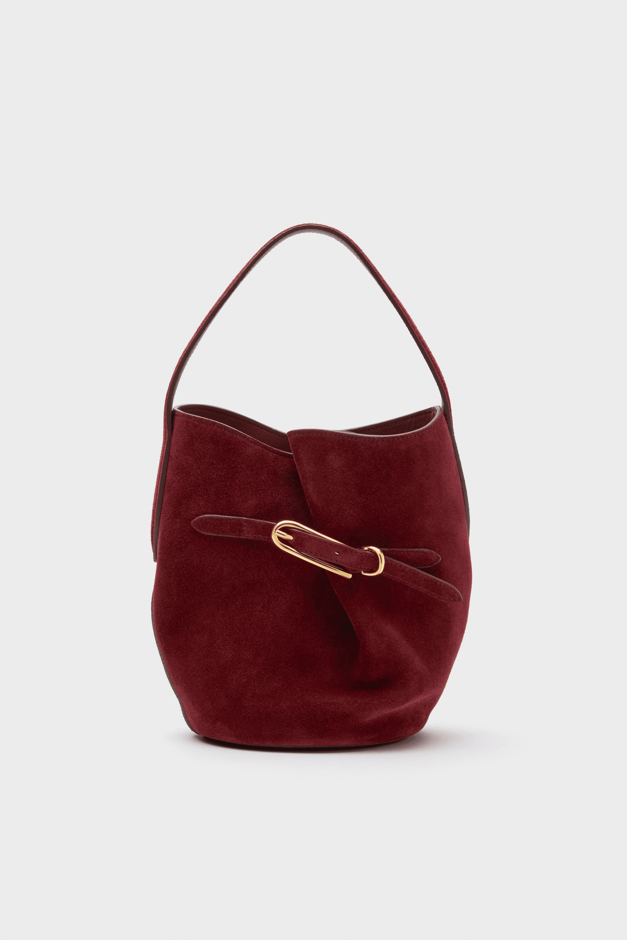 Suede Mini Belted Bucket Bag - Image 1