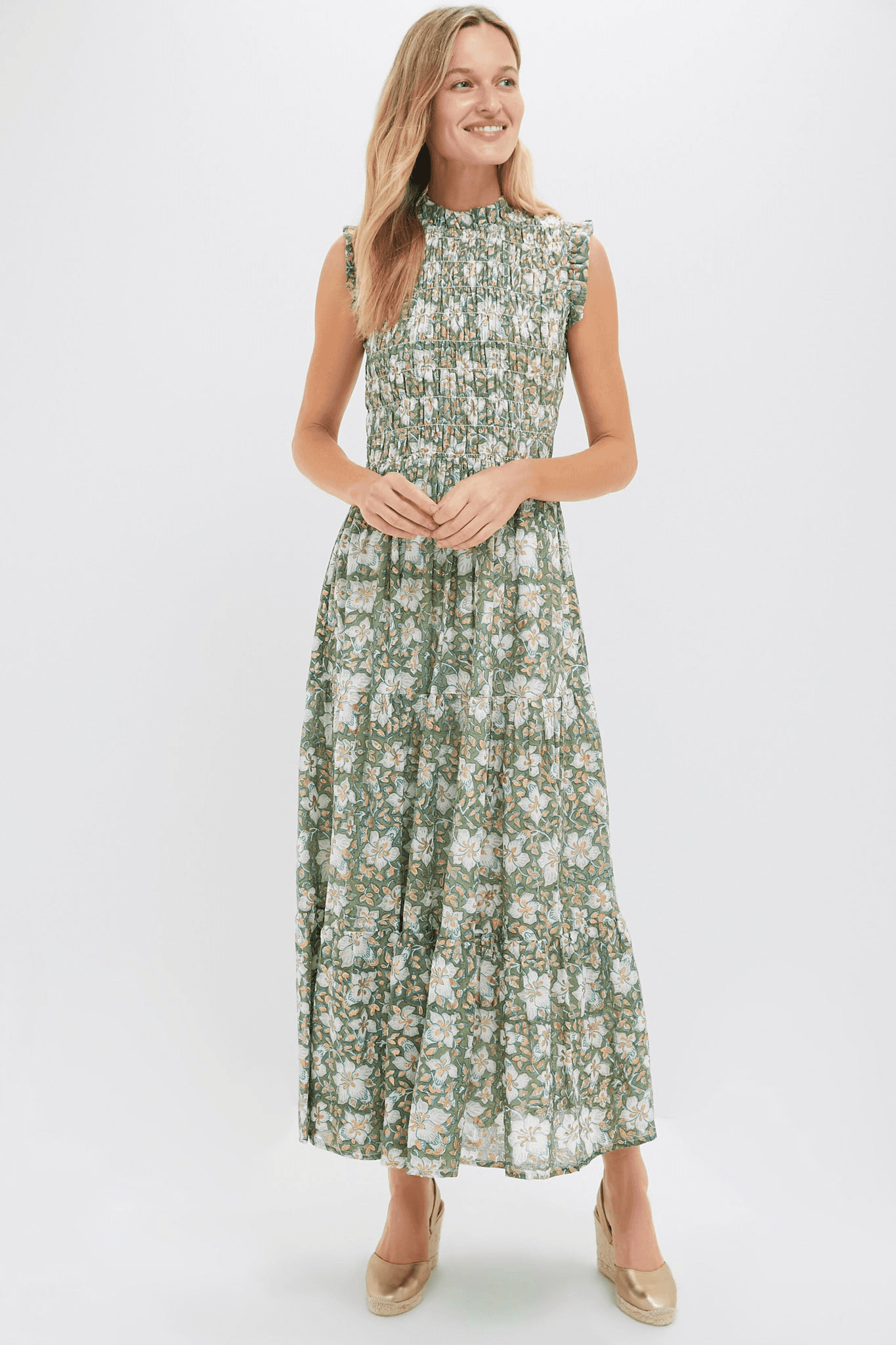 Sleeveless Smocked Maxi Dress - Image 1