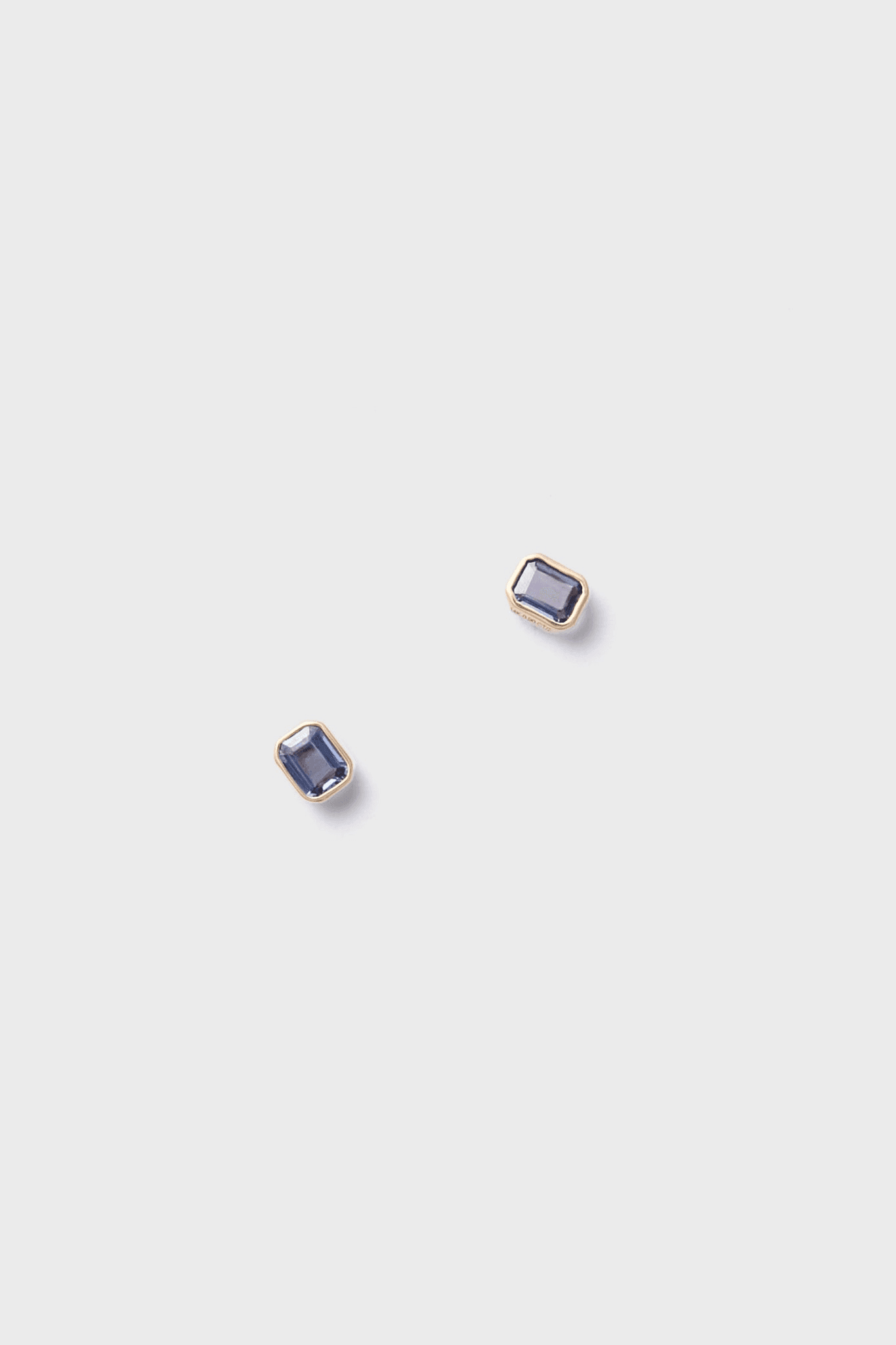 Bezel Sapphire Stud Earrings - Image 1
