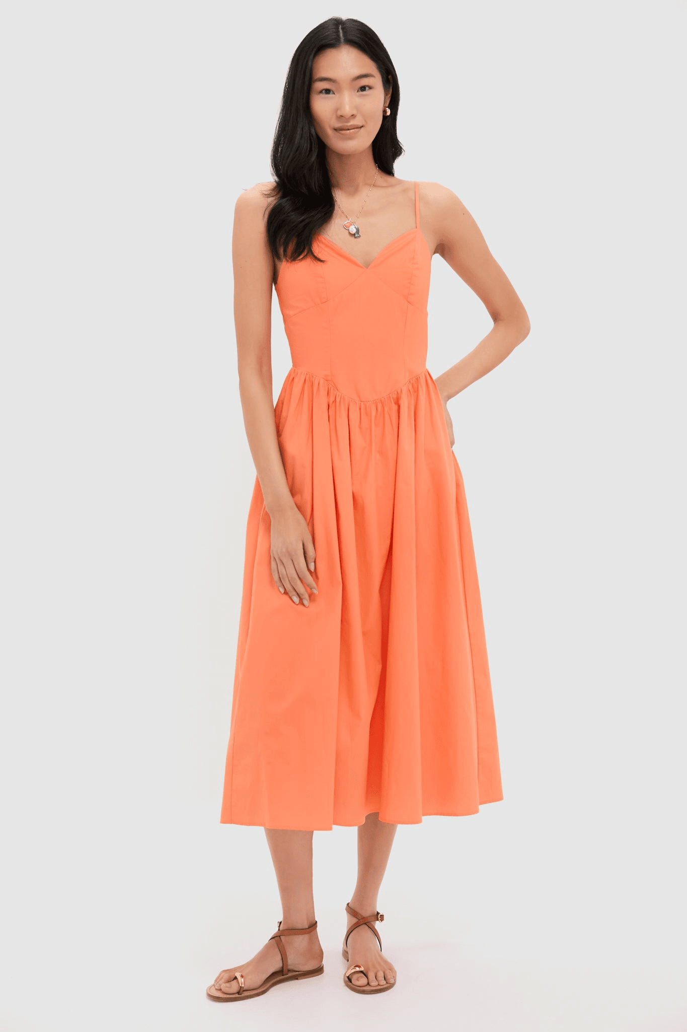 V-Neck Midi Dress - Image 1