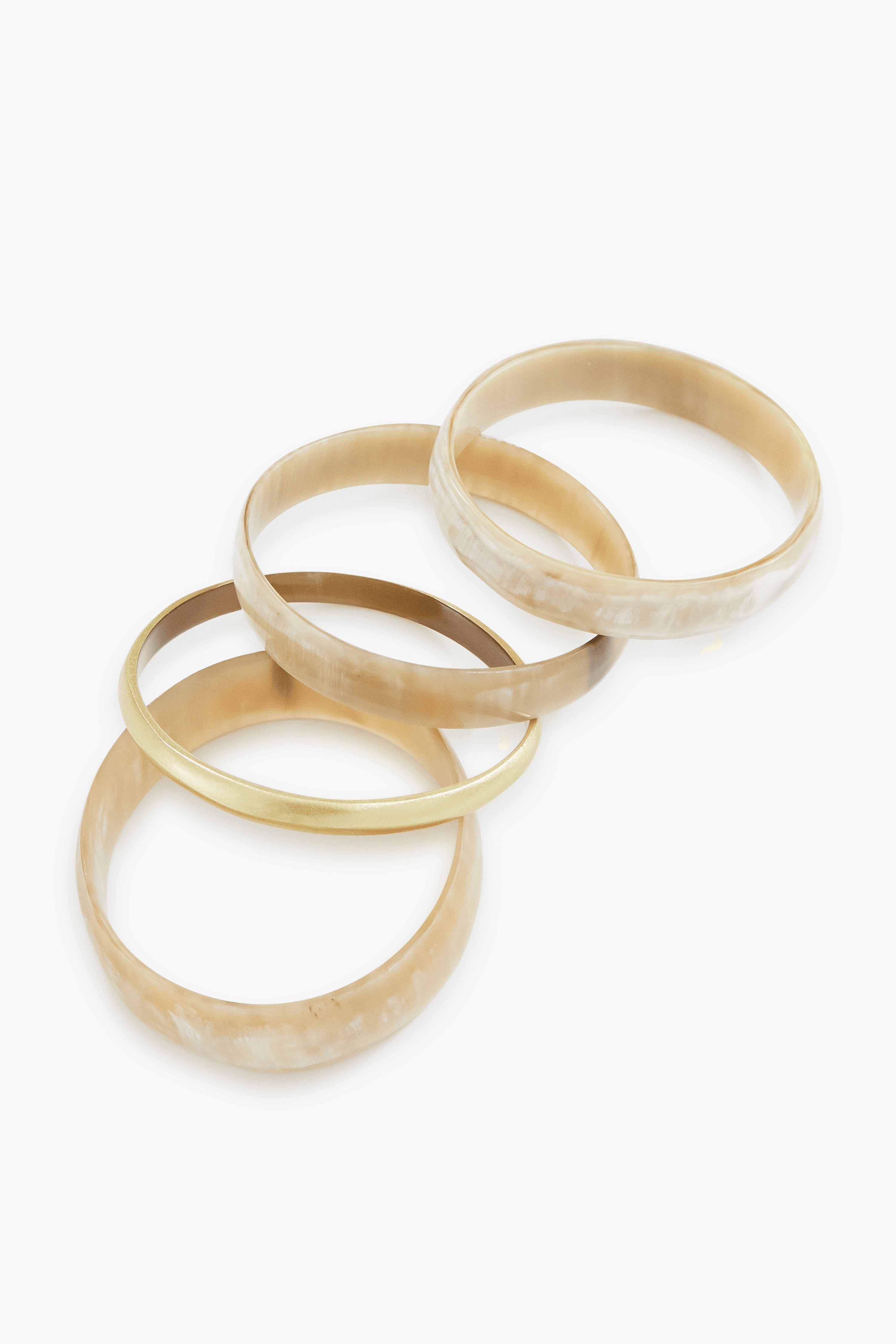 Natural Horn with Gold Bangle Set - Image 1
