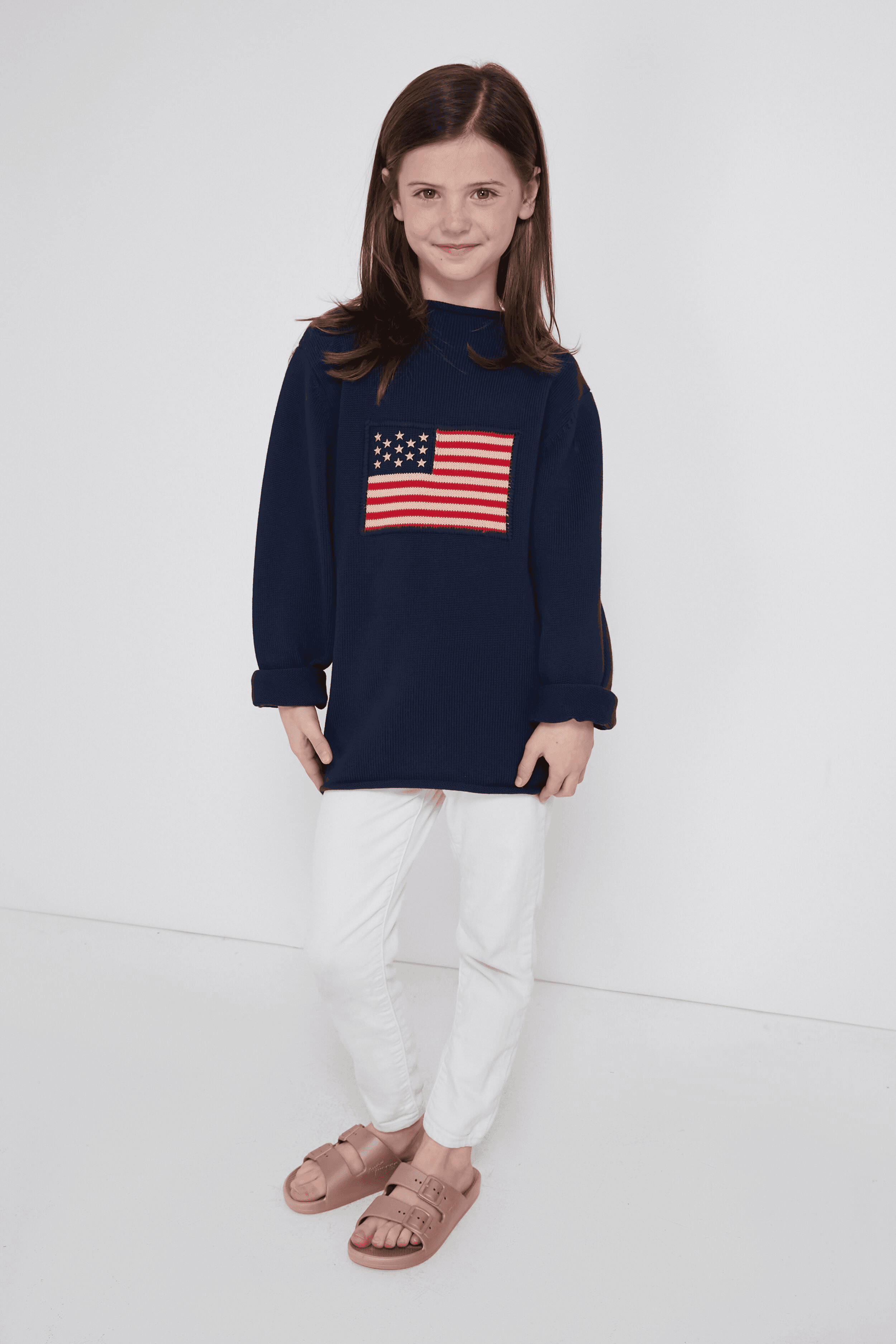 Kid's Navy Americana Sweater - Image 1