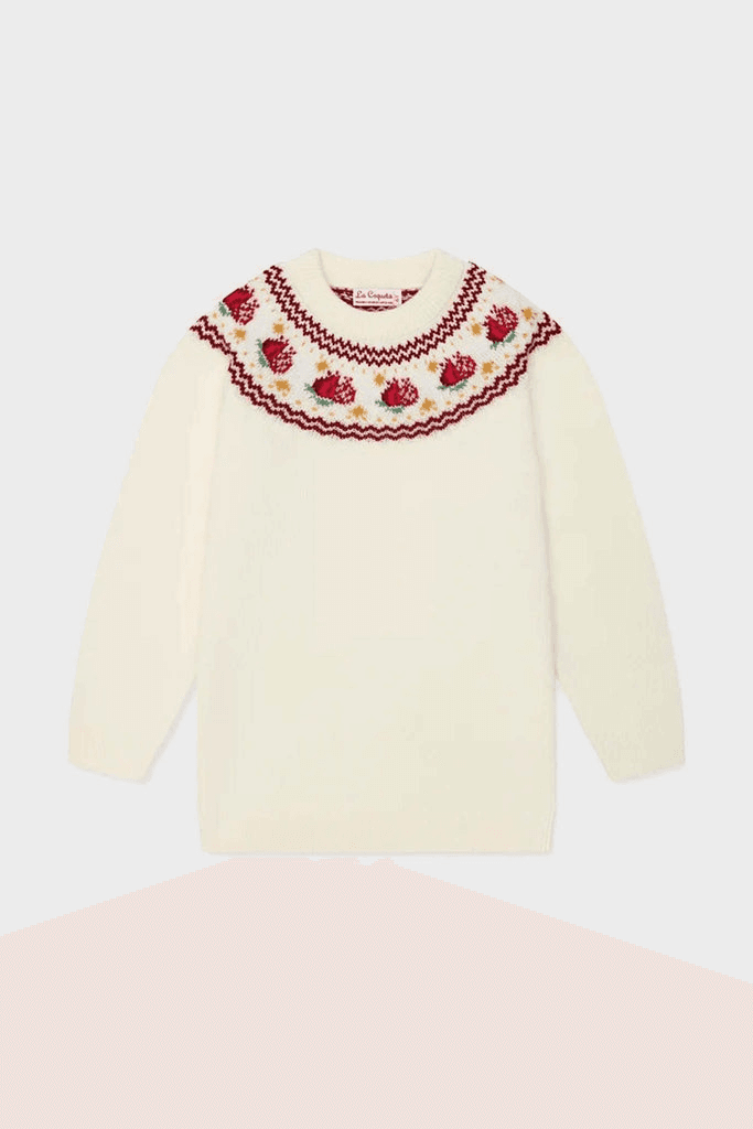 Grenada Fair Isle Merino Wool Girl Jumper - Image 1