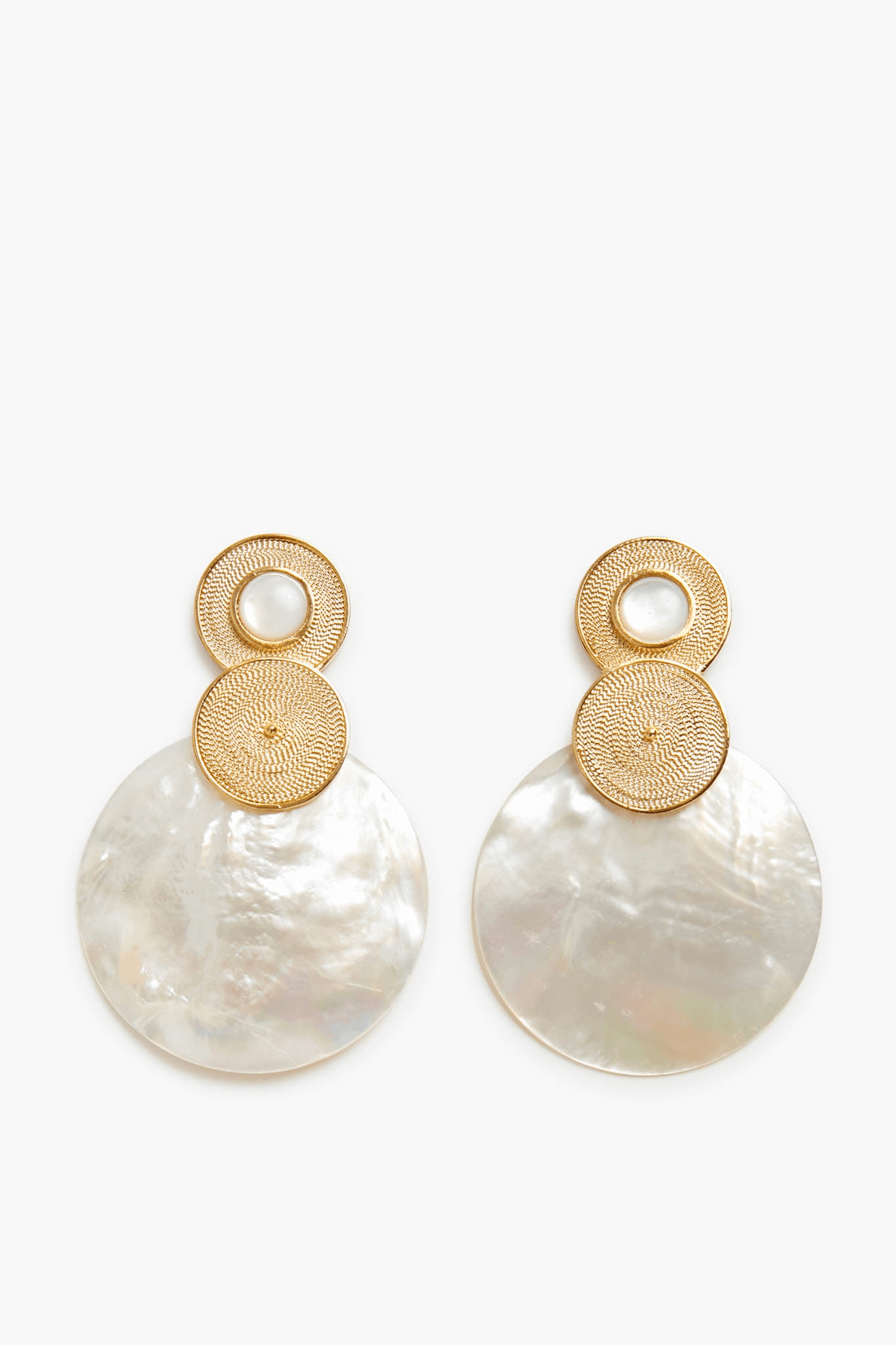 Divine Pearl Shell Hoops - Image 1